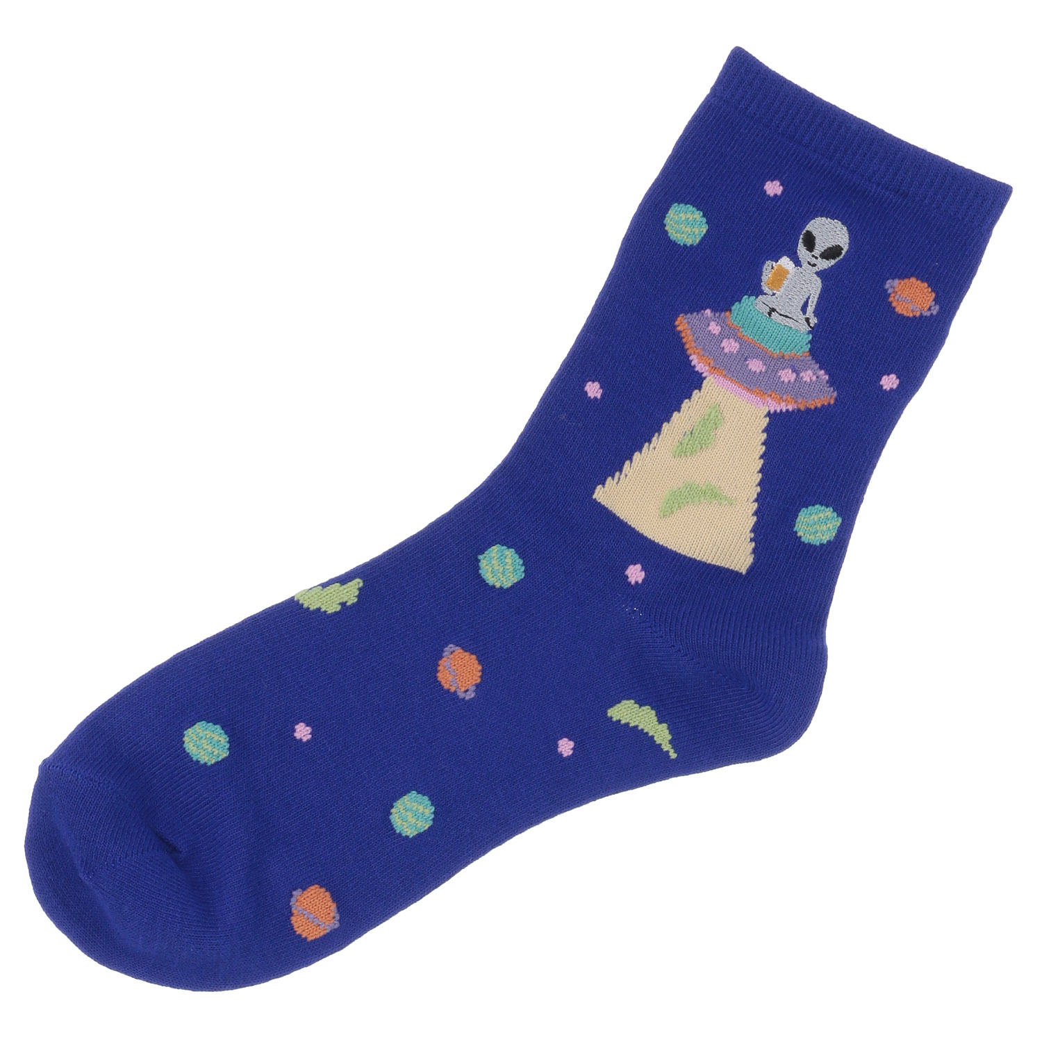 STREAM   Funny Friends ビール宇宙人 刺しゅう クルー丈 靴下 - 画像5