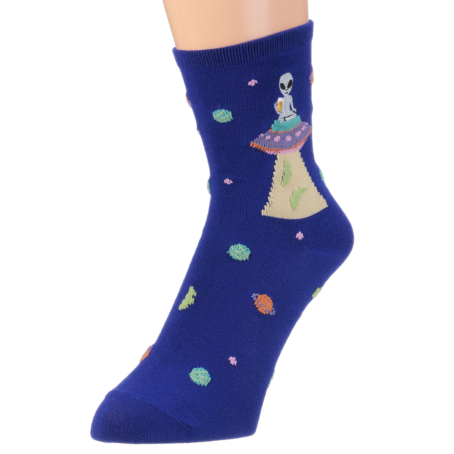 STREAM   Funny Friends ビール宇宙人 刺しゅう クルー丈 靴下 - 画像6