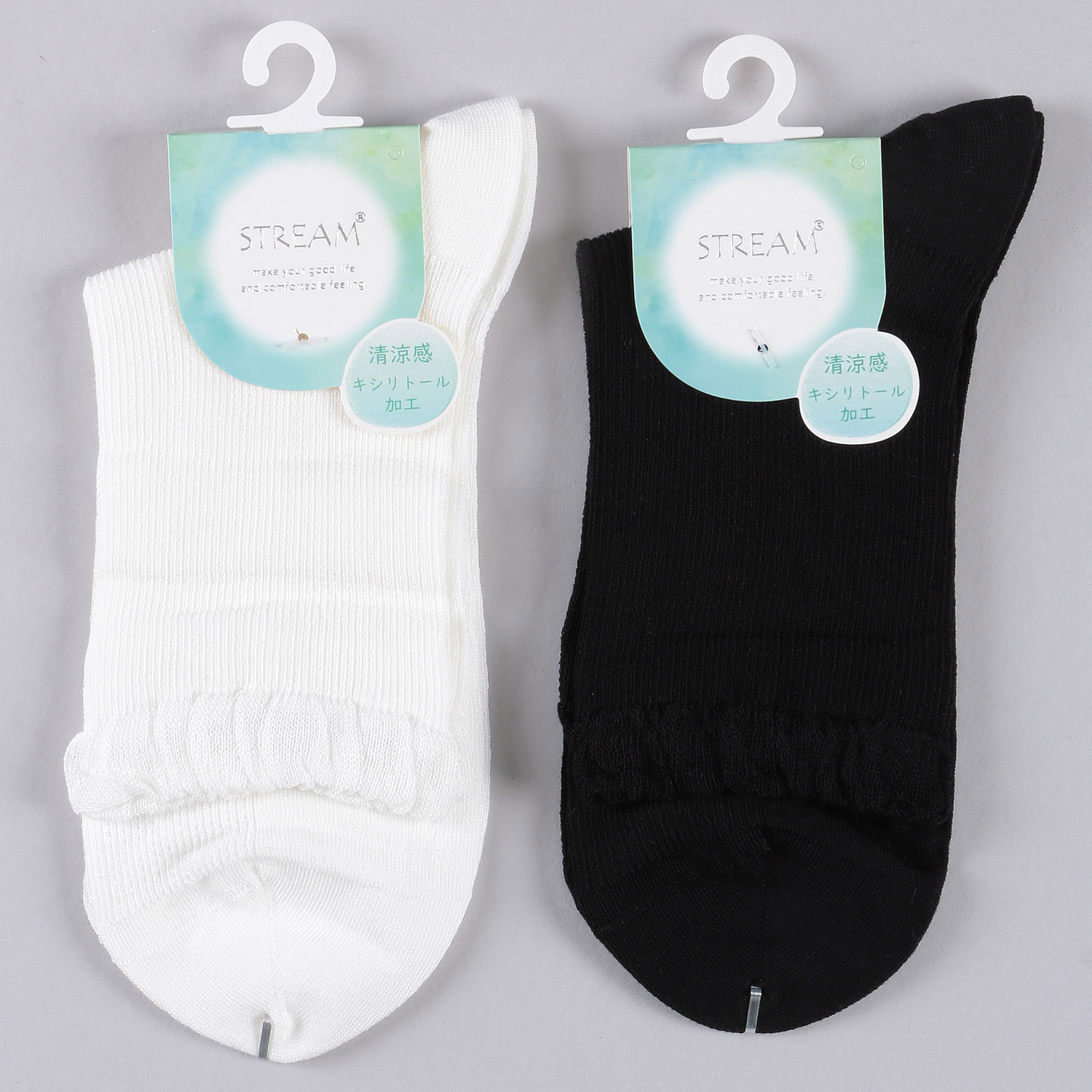 STREAM   キシリトール加工 スパイラルメッシュ ロークルー 靴下 - 画像2