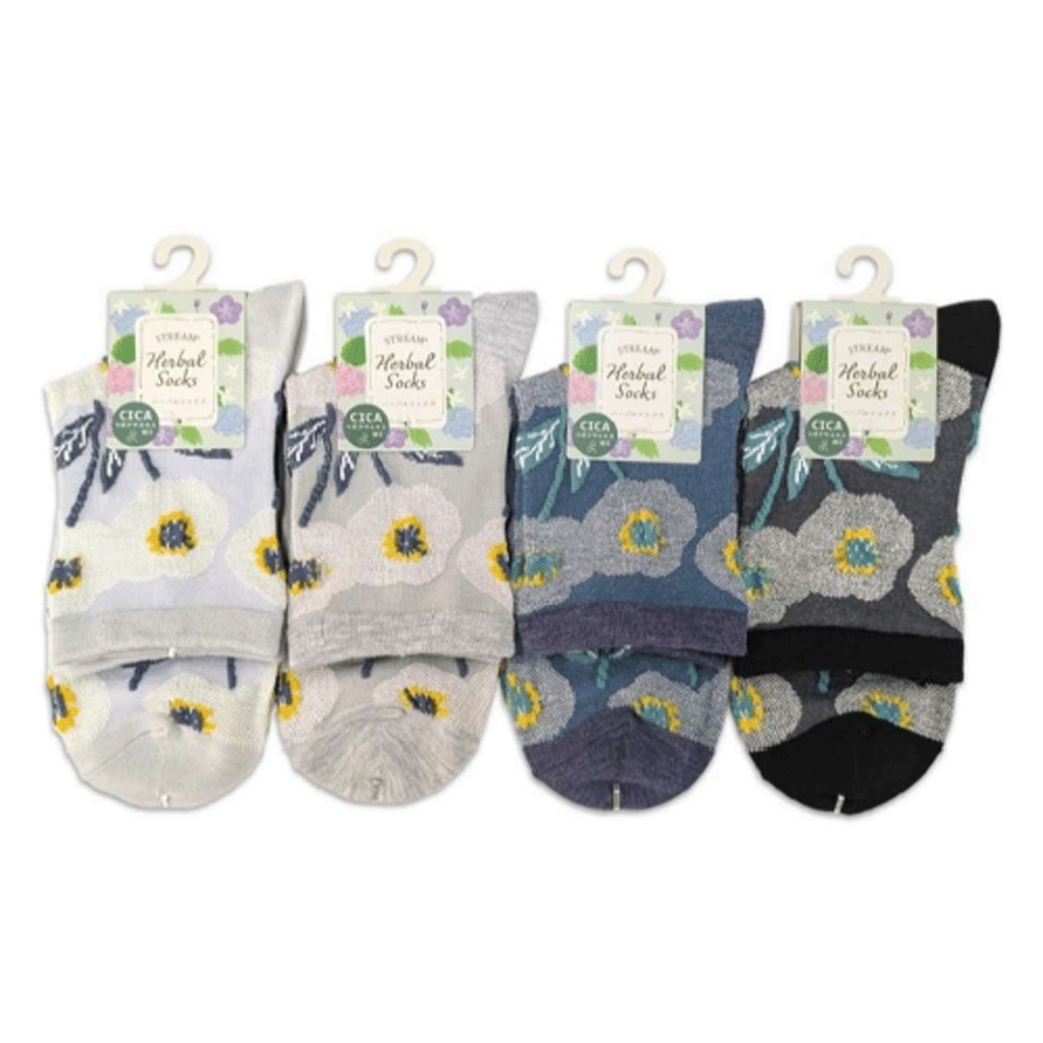STREAM  ハーバルソックス 大きなお花 ロークルー 靴下 - 画像1