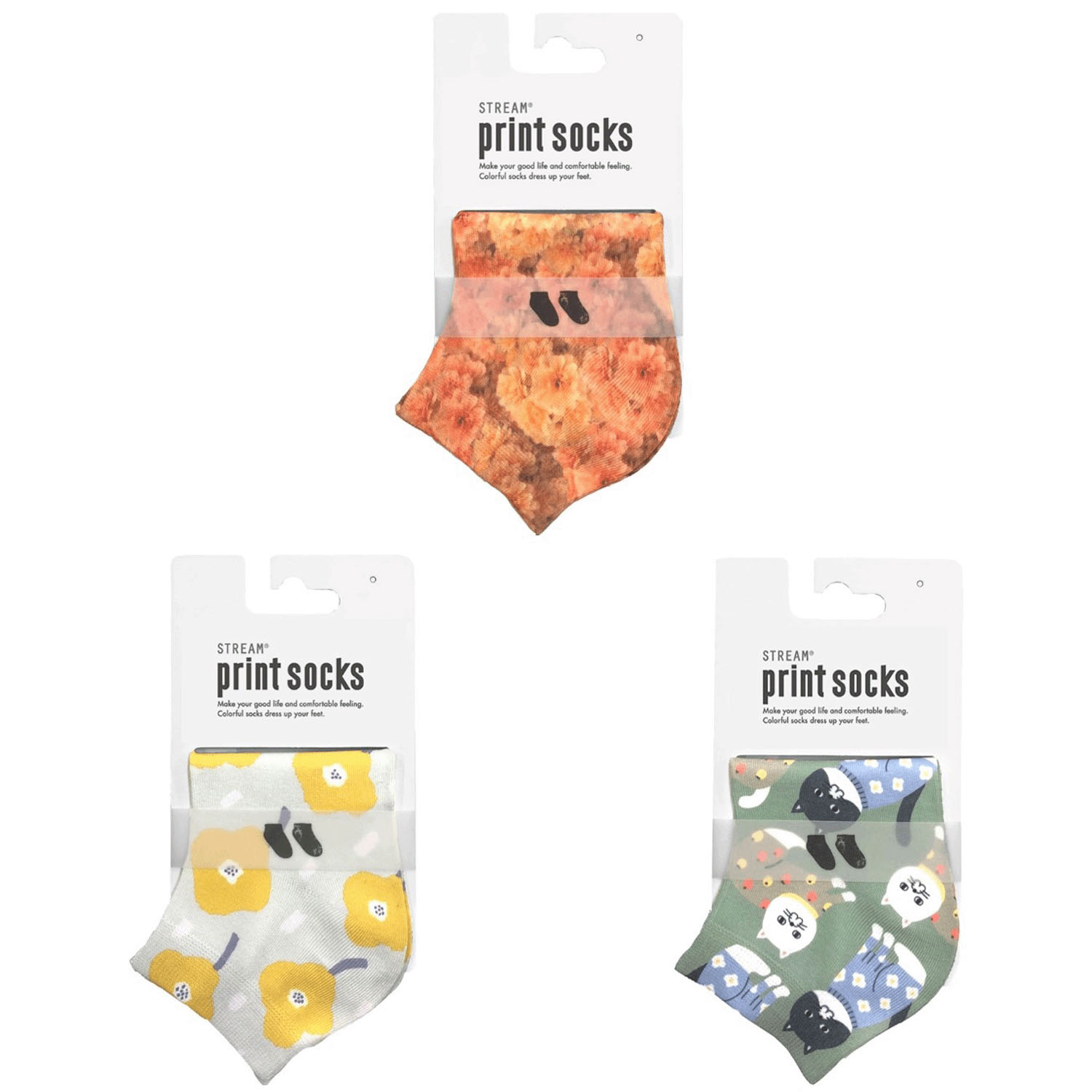 【大人気シリーズ】stream プリントソックス スニーカー丈【在庫限り】