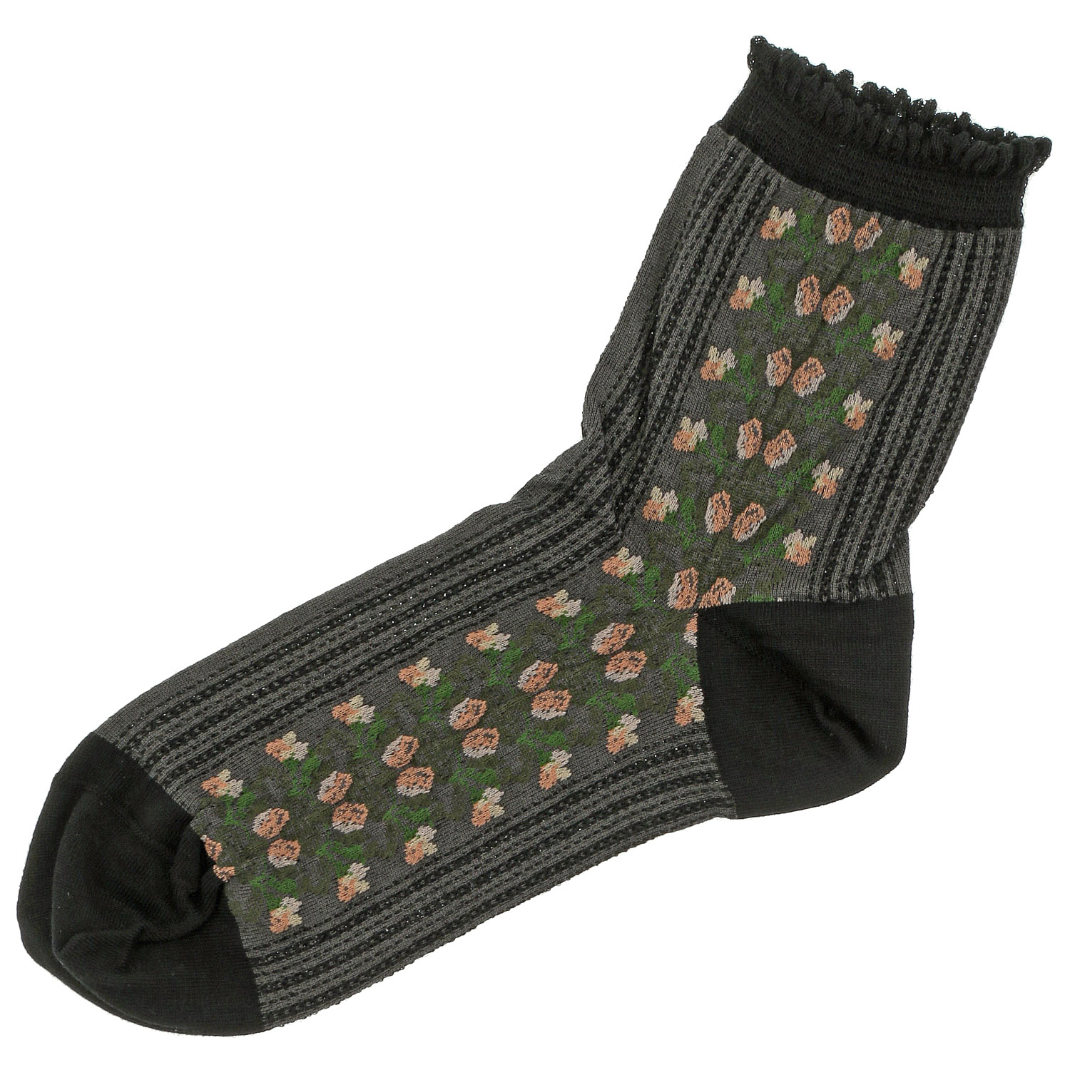 fukuske FUN  花柄  クルー丈 靴下【在庫限り】 - 画像2