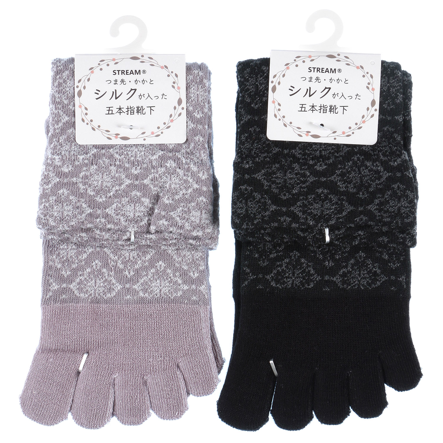 STREAM 5本指 レース柄 クルー丈 靴下 - 画像2