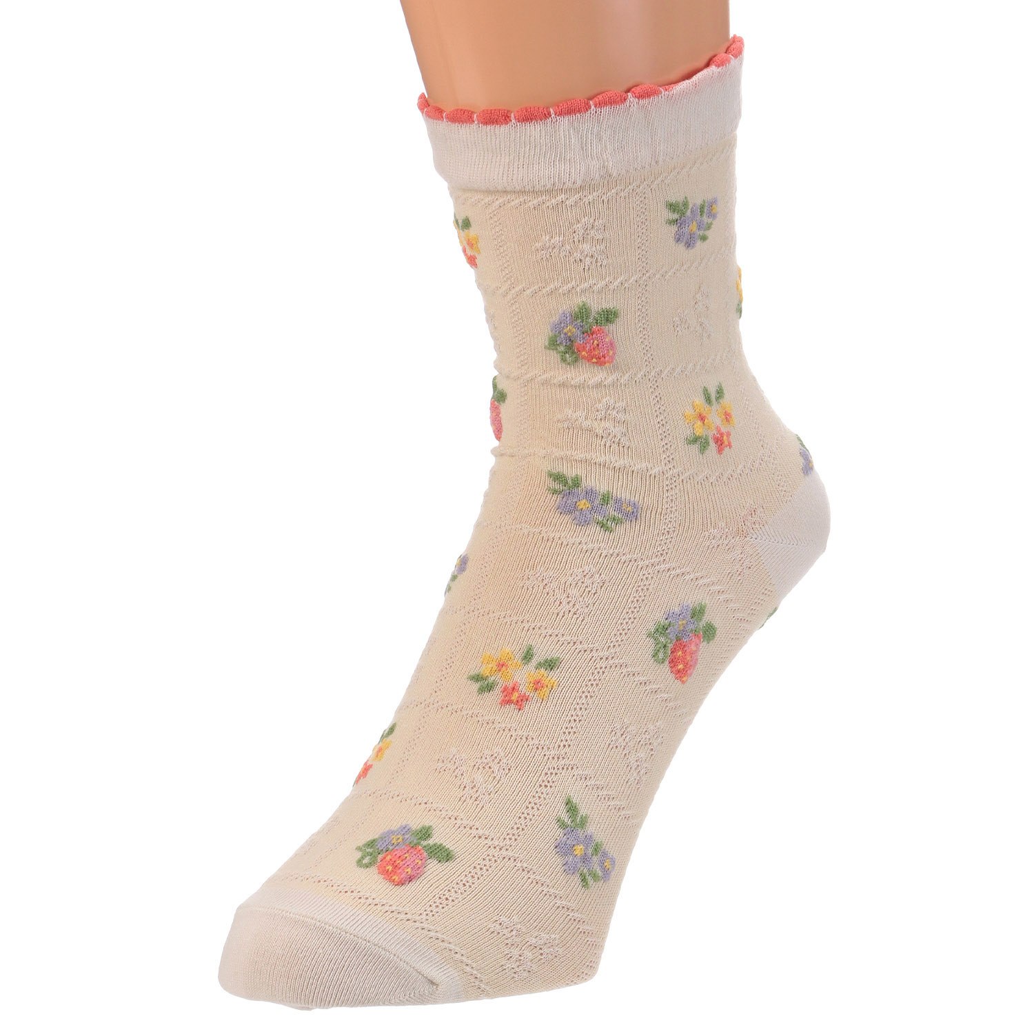 あなたに優しい ロークルー 表綿100％ イチゴチェック - 画像3