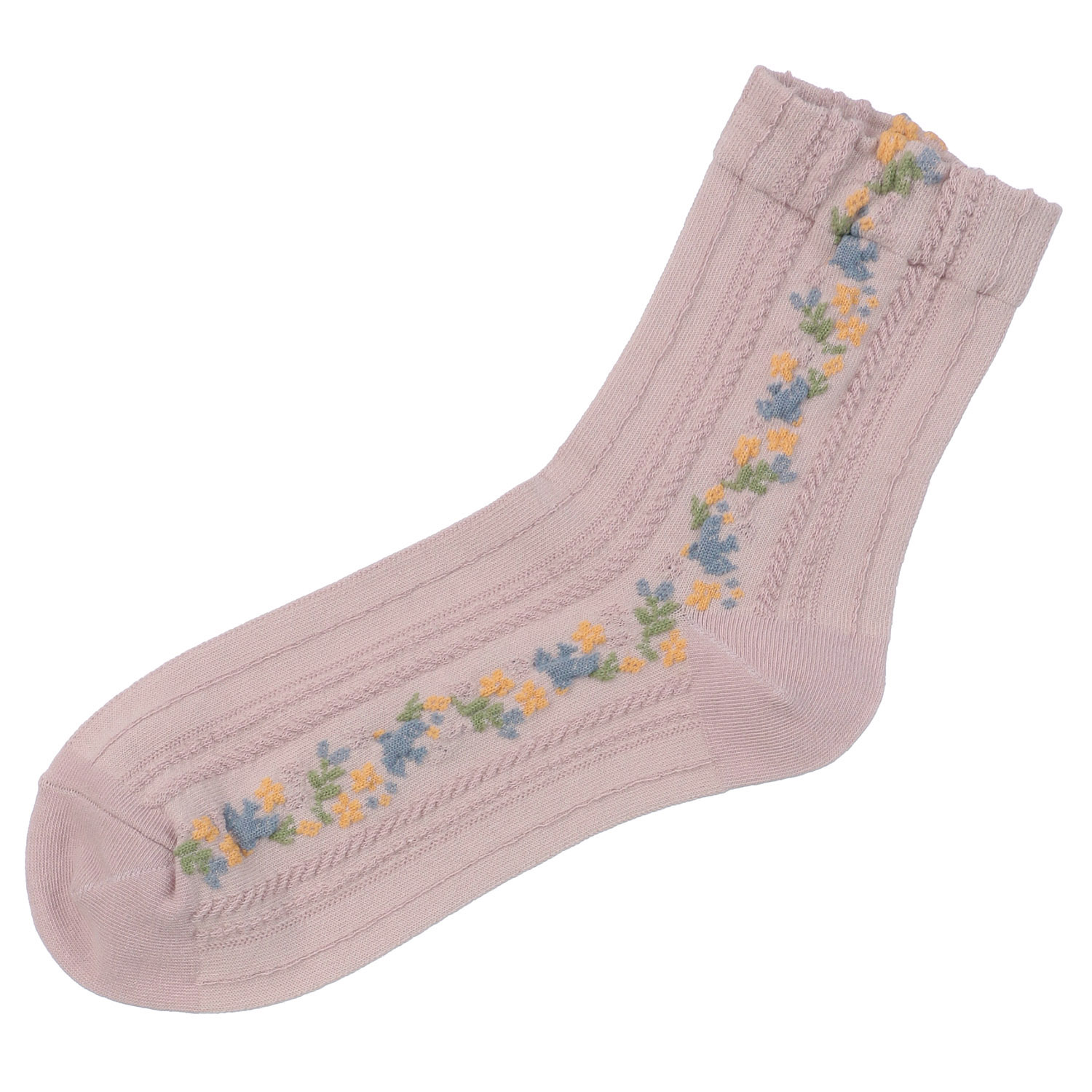 あなたに優しい ロークルー 表綿100％ 鳥＆花ライン - 画像2