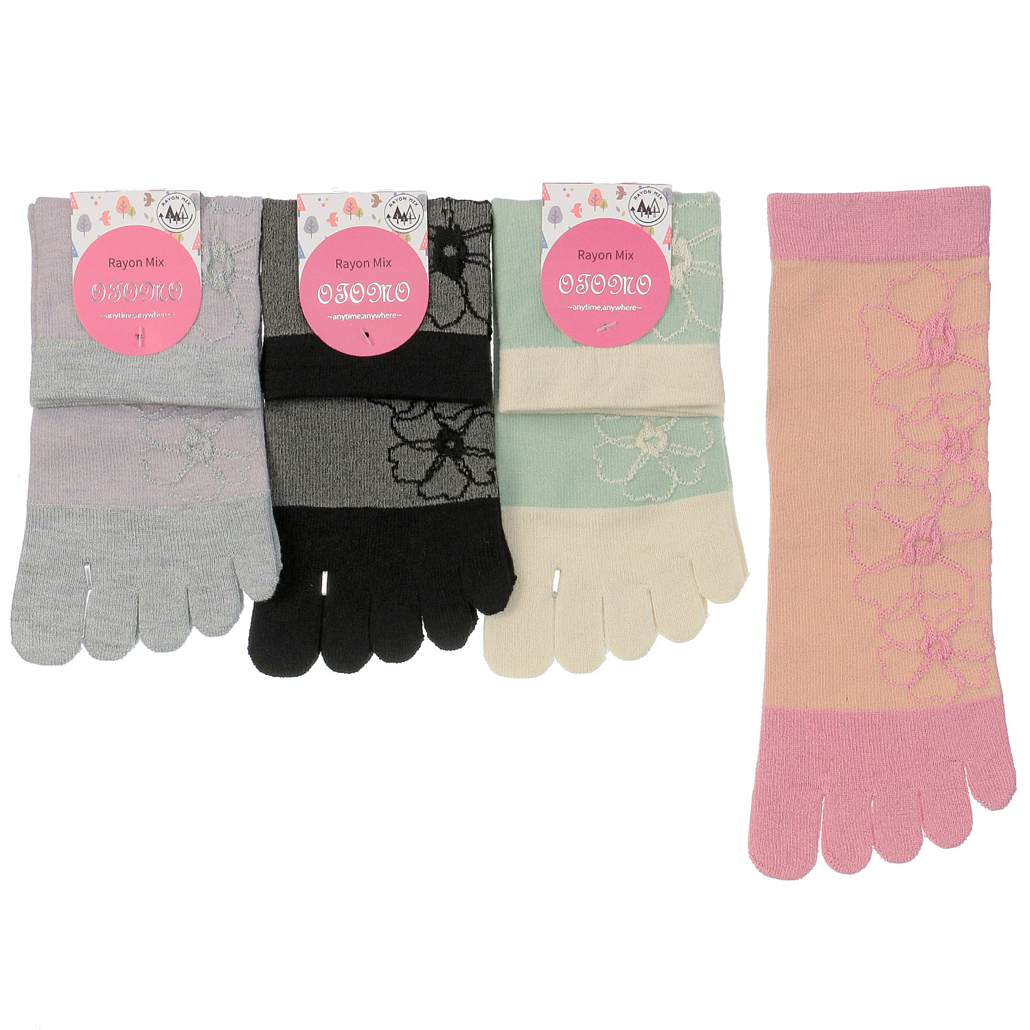 5本指 ロークルー丈 深口フロートフラワー - 画像1