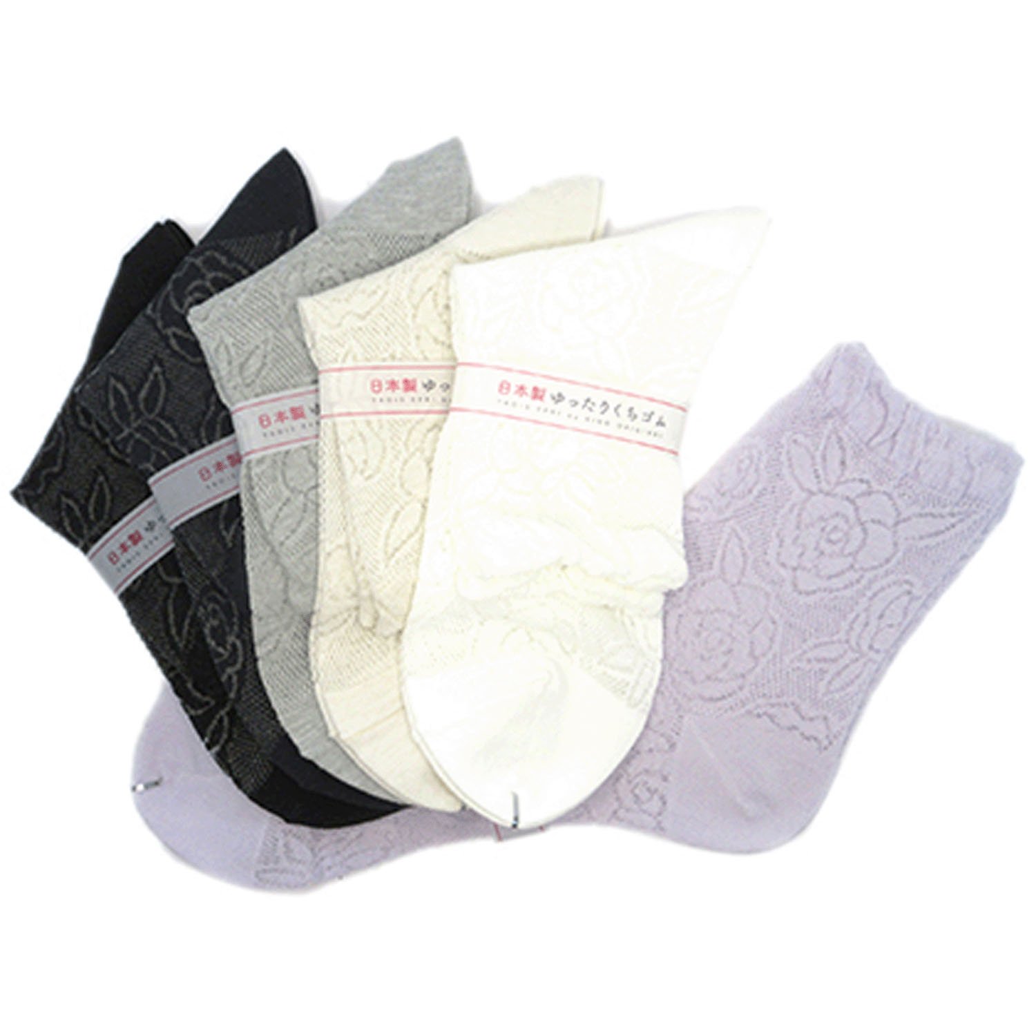 クルーソックス テグスメッシュ バラ