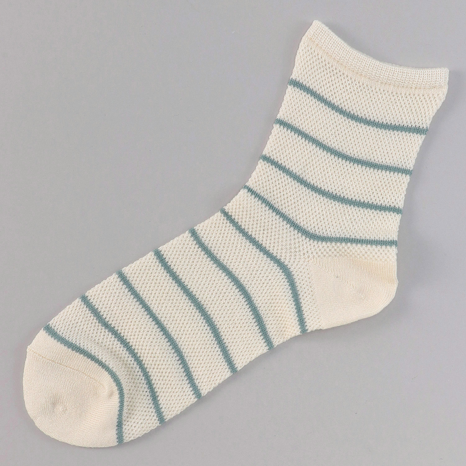 接触冷感 ロークルー丈 メッシュボーダ－ - 画像2