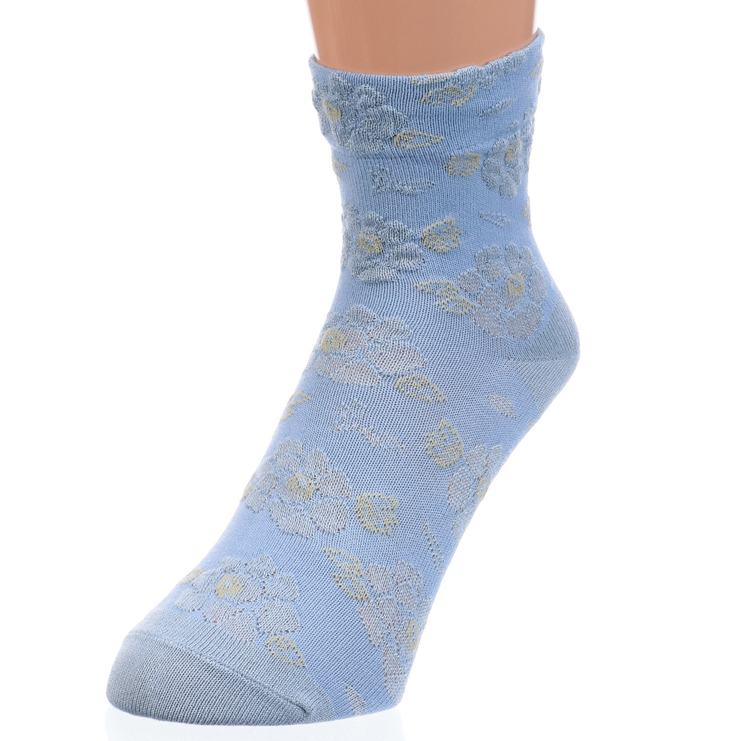 接触冷感 ロークルー丈 深口フロートフラワー - 画像3