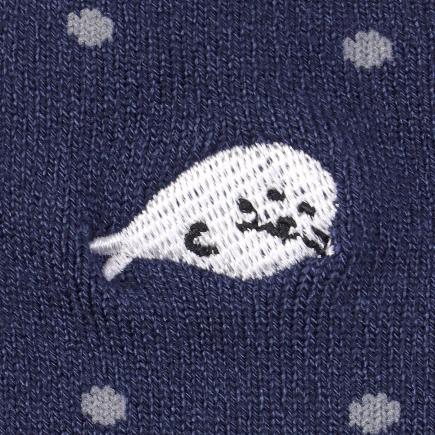 接触冷感 ロークルー丈 アザラシ刺繍ドット - 画像4