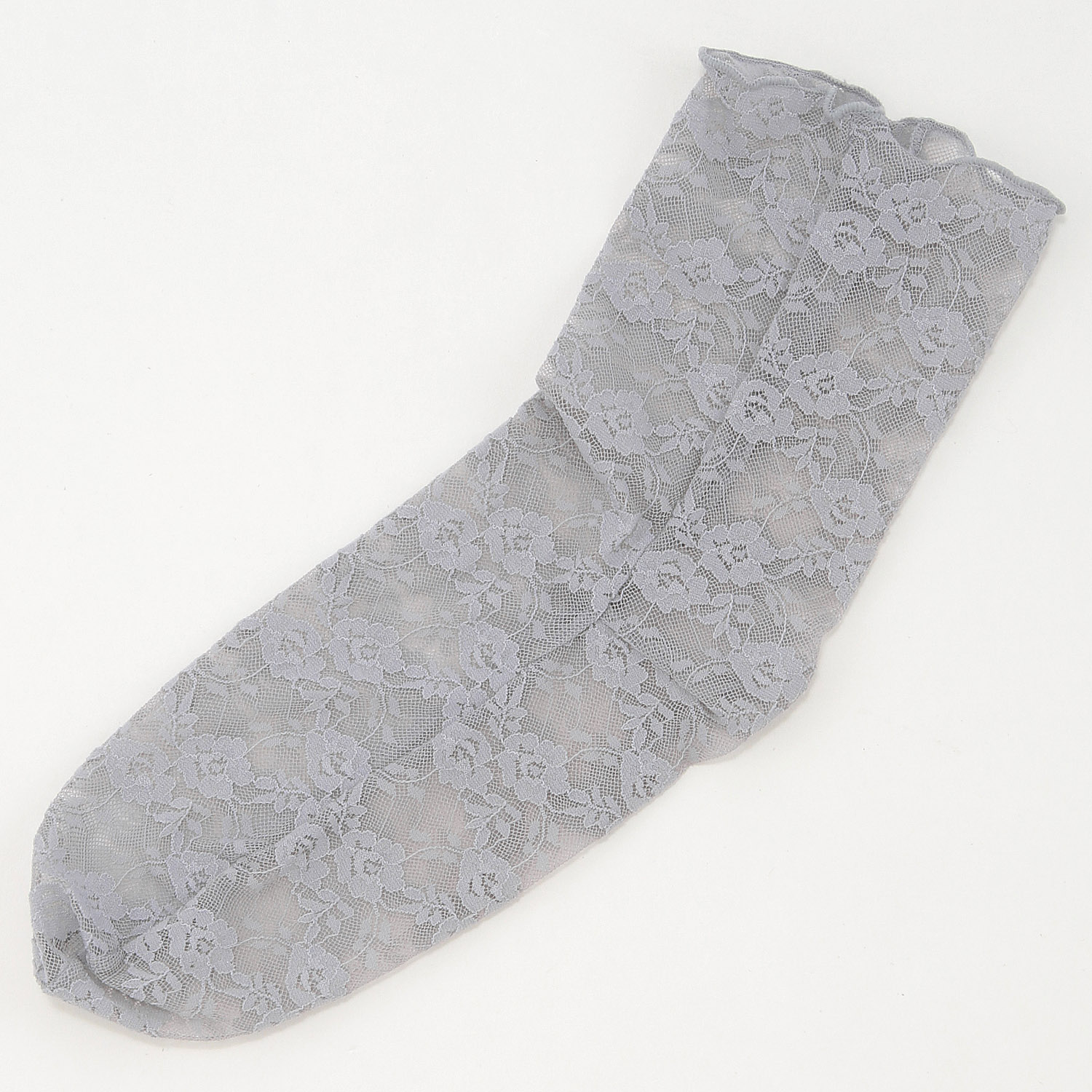 花柄総レース クルーソックス 7色展開 - 画像2