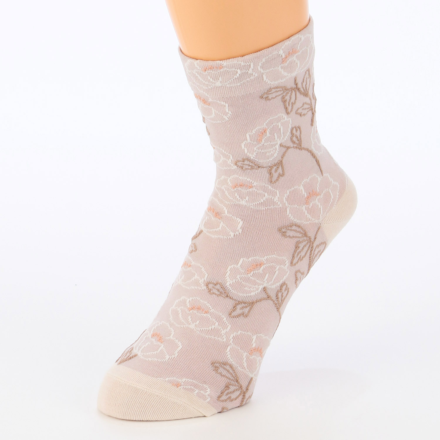 あなたに優しい 小寸（21－23cm） ロークルー 表綿100％ ヒナゲシ - 画像3