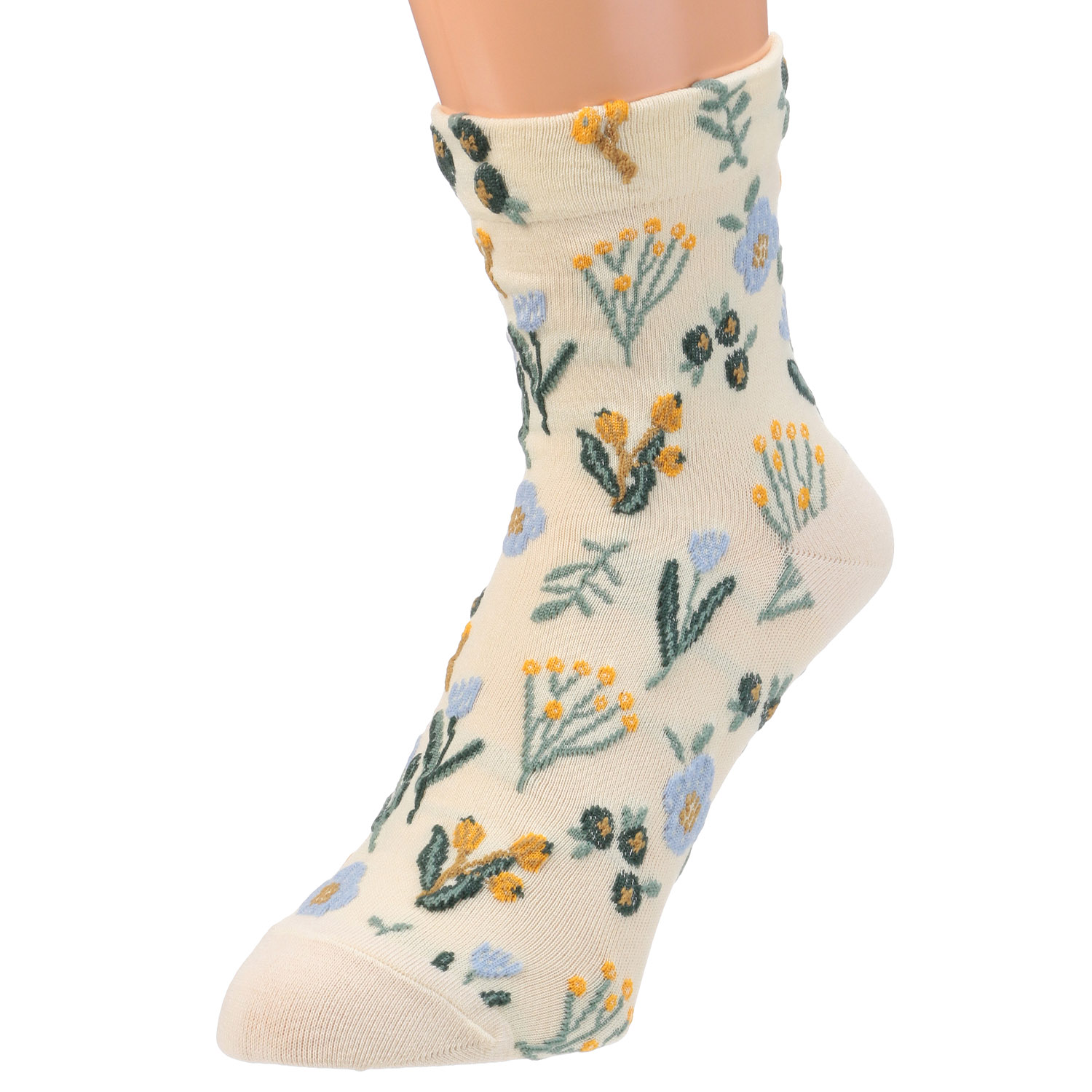 クルー丈 フロート総柄 靴下 - 画像2