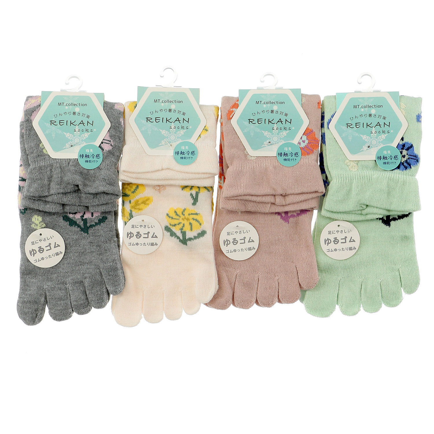 5本指 指先接触冷感 北欧柄  靴下 - 画像1