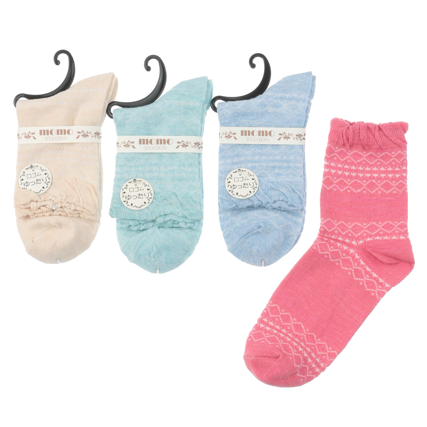 クルー 幾何学柄 靴下 - 画像1