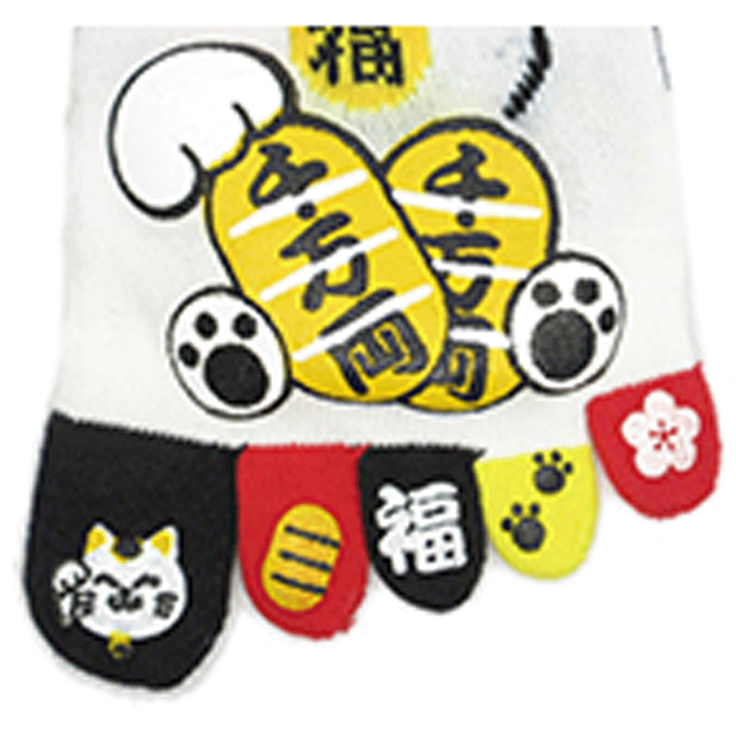おもしろソックス 5本指 招き猫 - 画像2