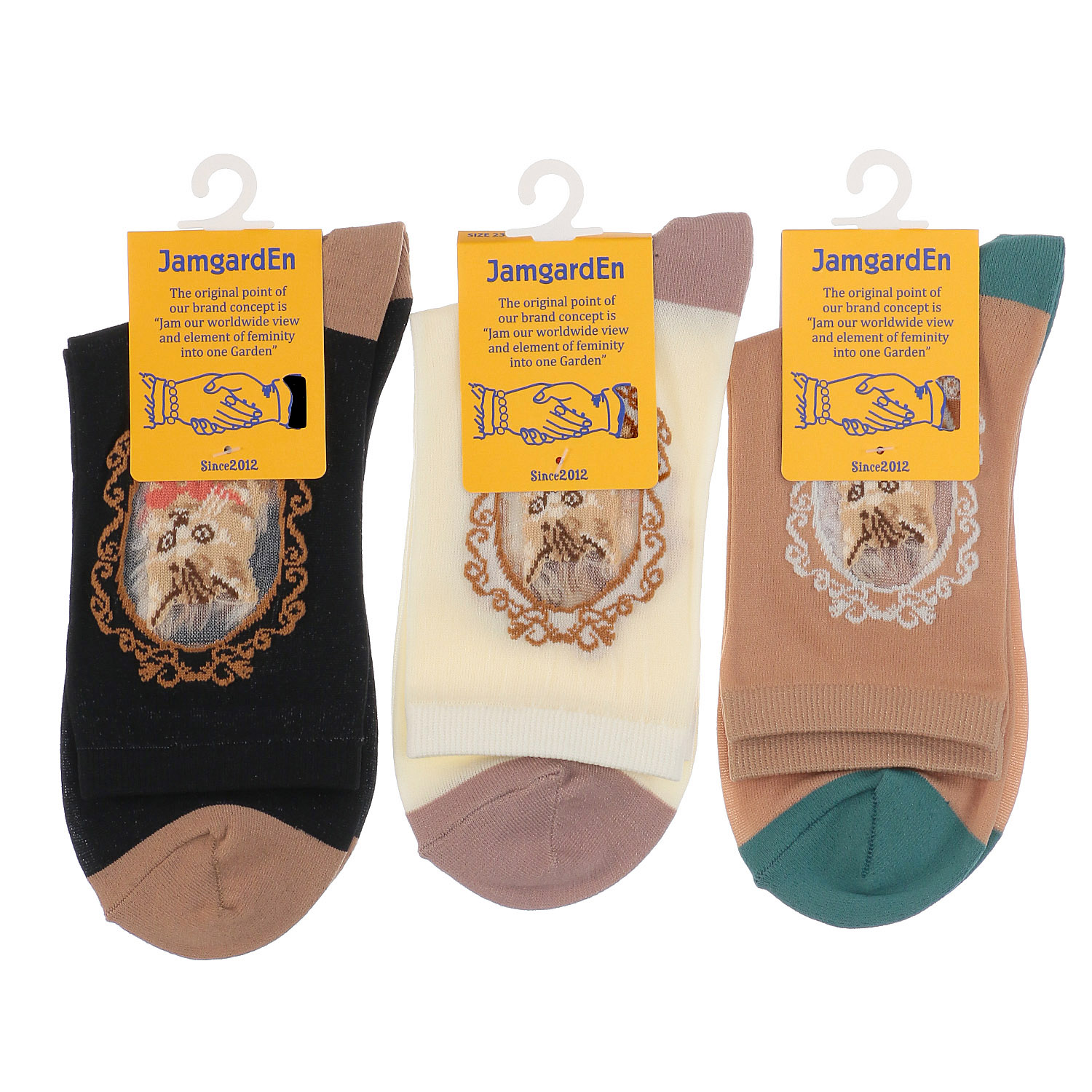 クルー丈 眺める猫  メッシュ 靴下【在庫限り】 - 画像1