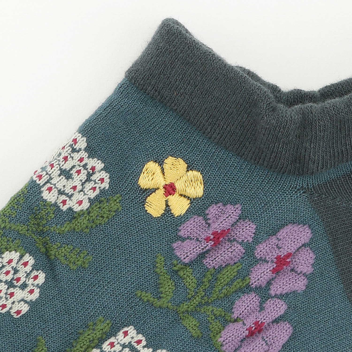 Natural Collection スニーカー丈 ボタニカル花柄ポイント刺繍【在庫限り】 - 画像3
