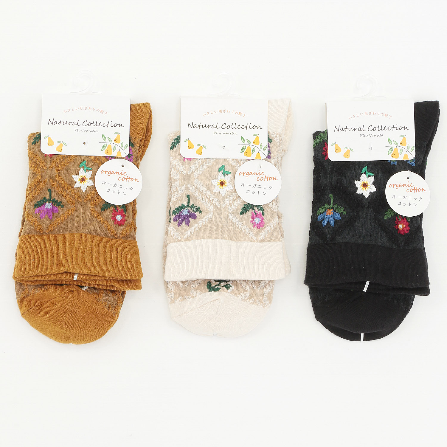 Natural Collection クルー丈 ミニフラワー刺繍付き【在庫限り】 - 画像1