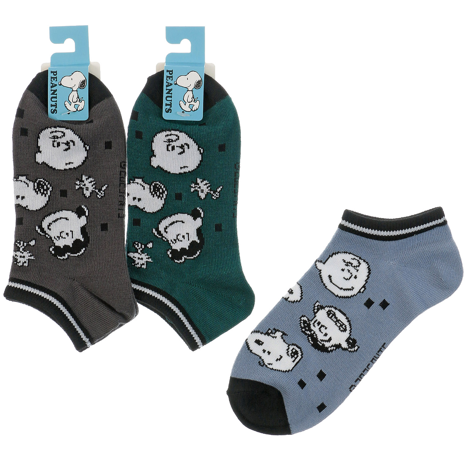 スニーカー丈  スヌーピー 仲間たち  靴下【在庫限り】 - 画像1