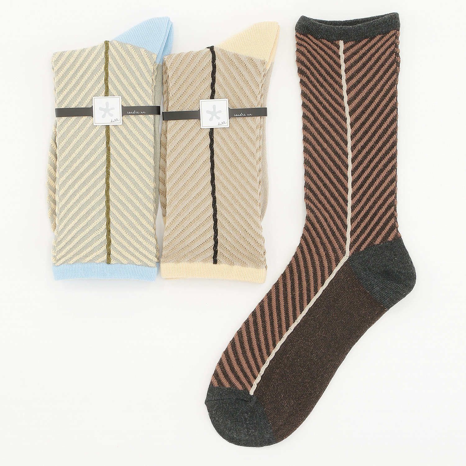 DOLL クルー丈 ヘリンボーン  靴下【在庫限り】 - 画像1