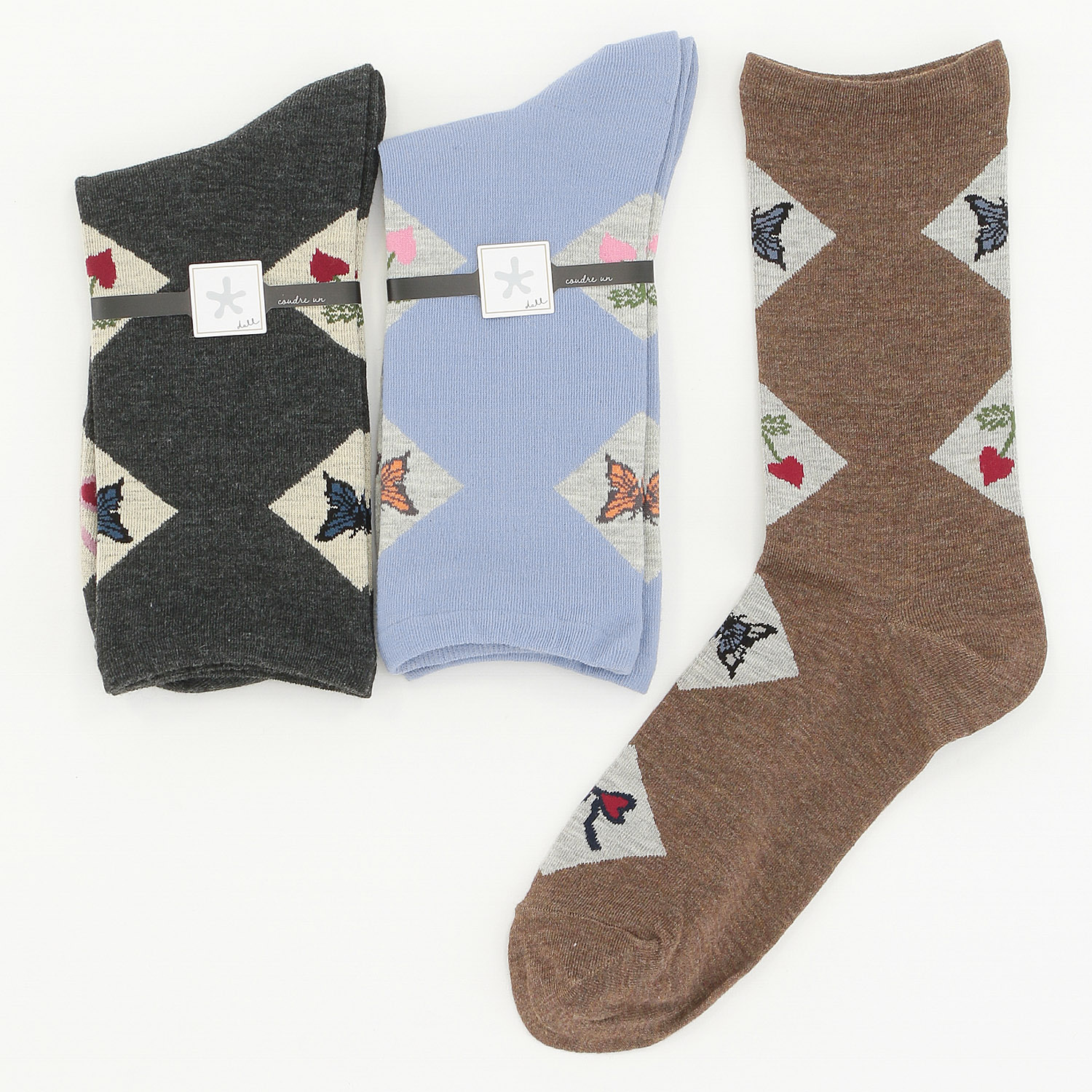 DOLL クルー丈  バタフライ  靴下【在庫限り】 - 画像1