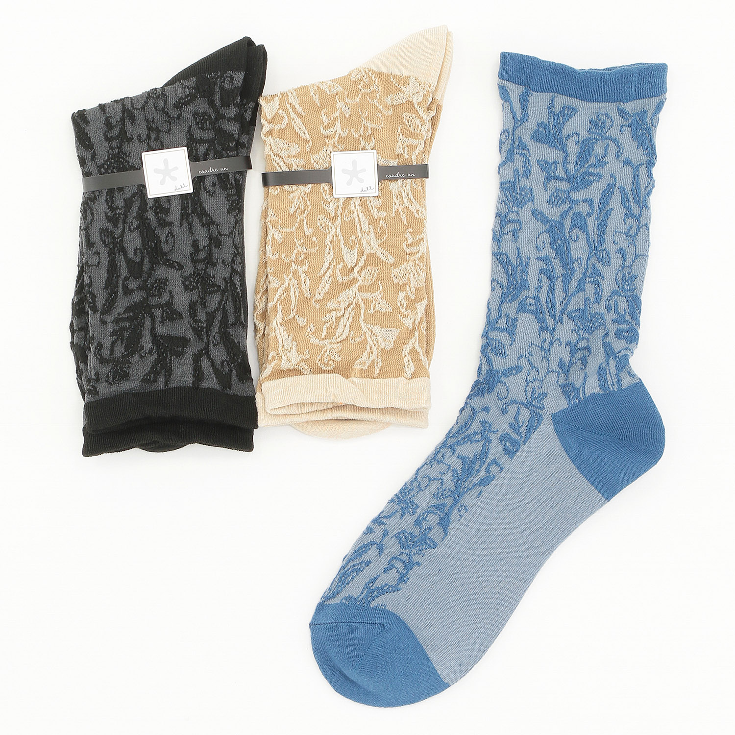 DOLL クルー丈 フラワー  靴下【在庫限り】 - 画像1