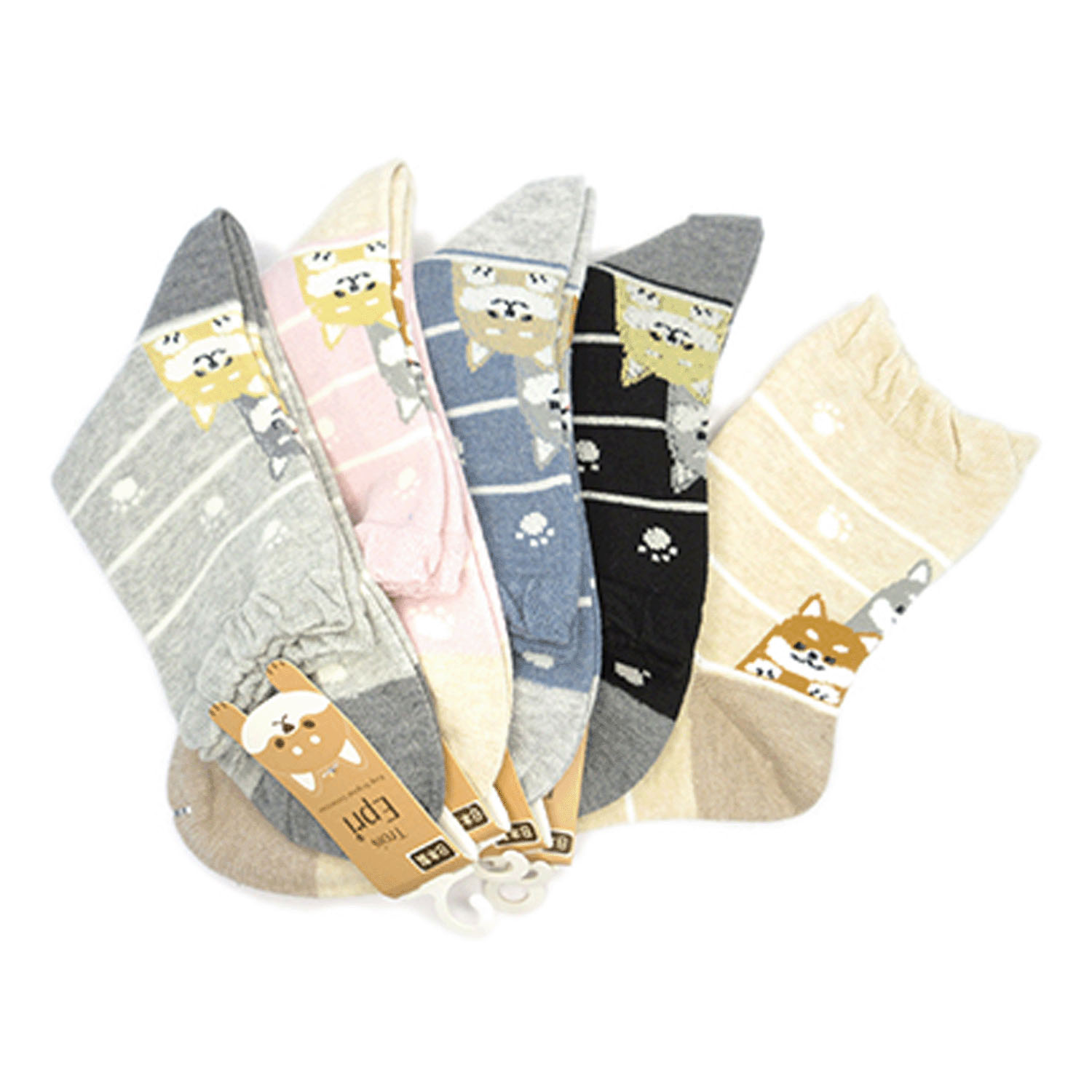 クルーソックス かかと3匹柴犬【在庫限り】