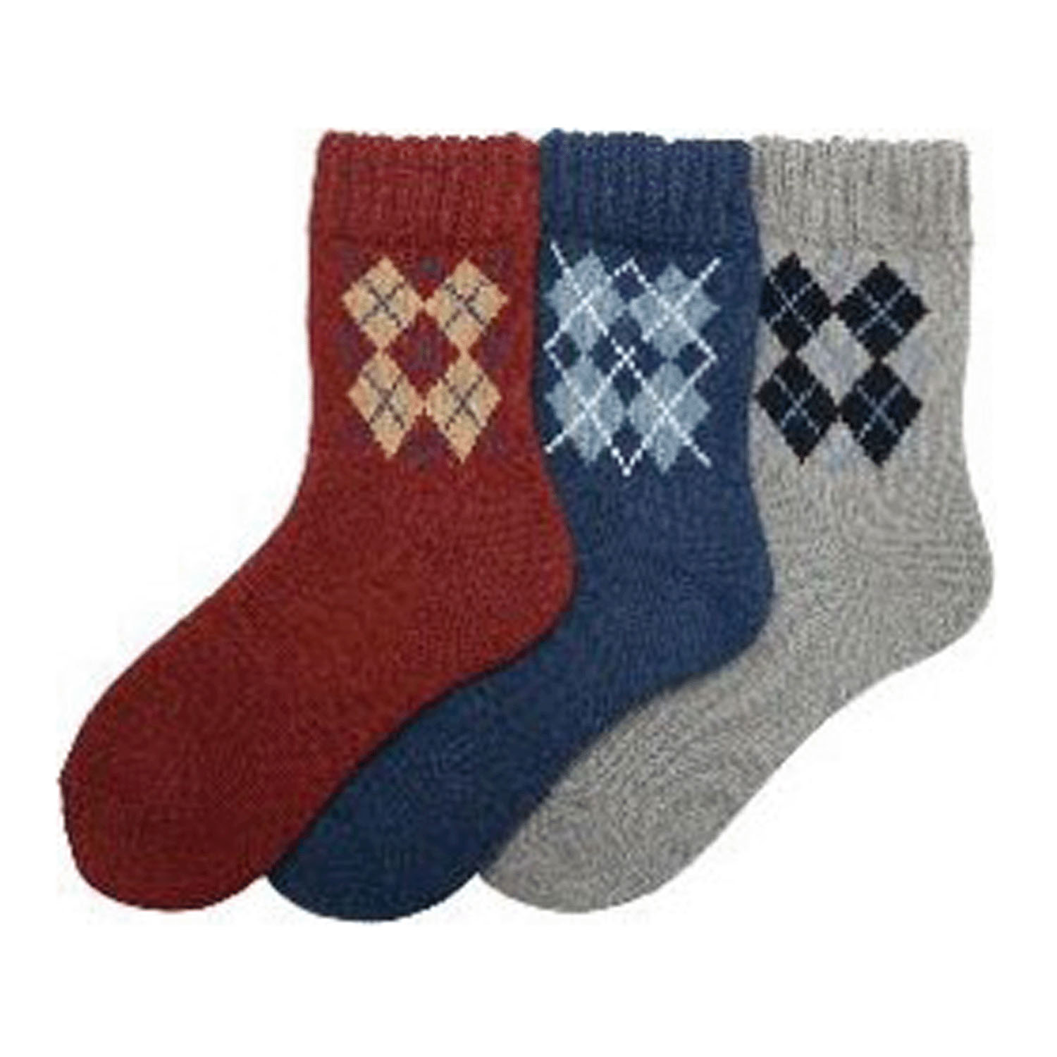 ロークルー丈 裏起毛 アメリブ アーガイル ルームソックス【在庫限り】 - 画像1