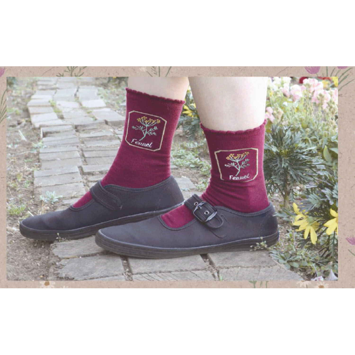 STREAM  ハーバルソックス クルー丈 フェンネル フレーム 靴下【在庫限り】 - 画像2