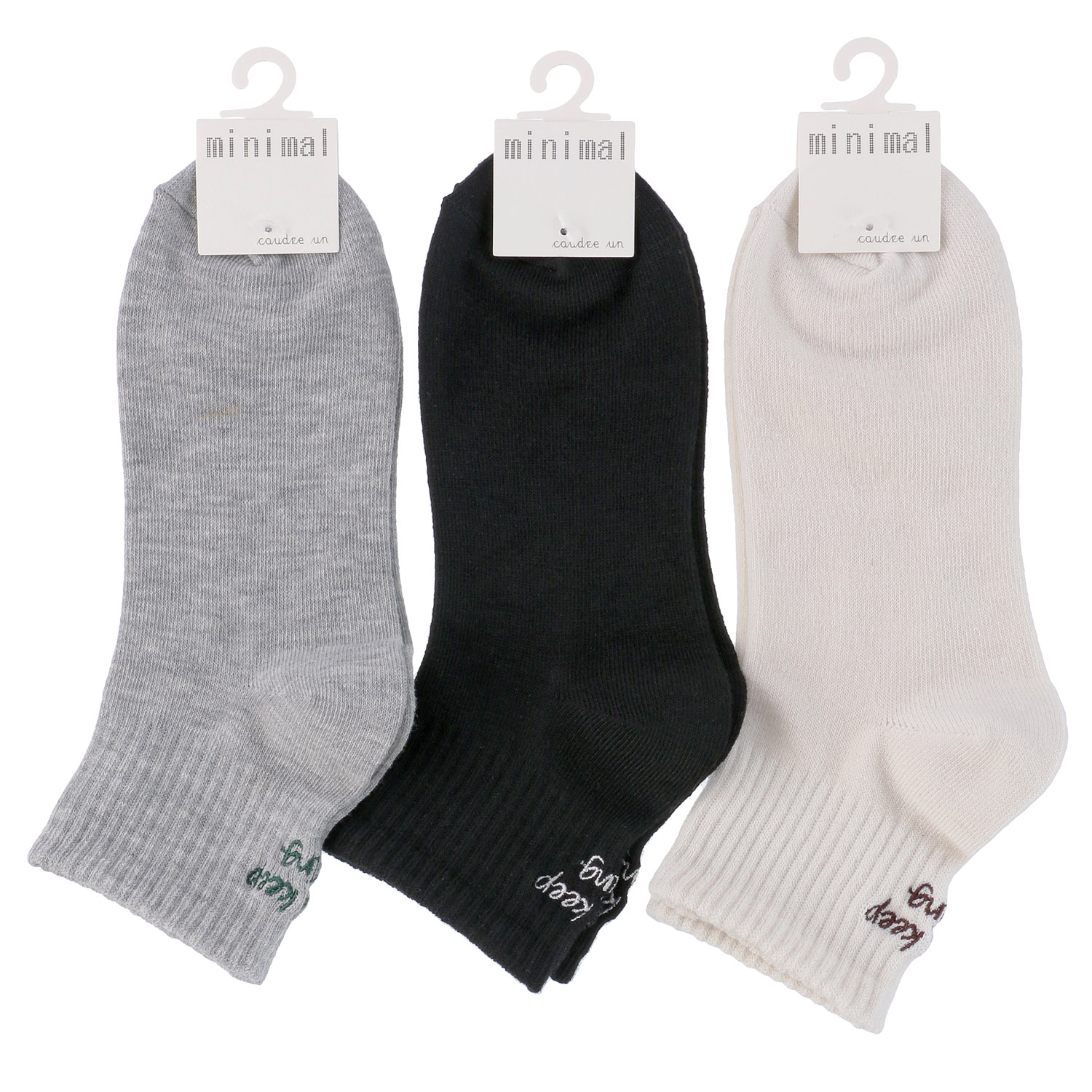 minimal アンクルソックス 刺繍ロゴ【在庫限り】 - 画像1