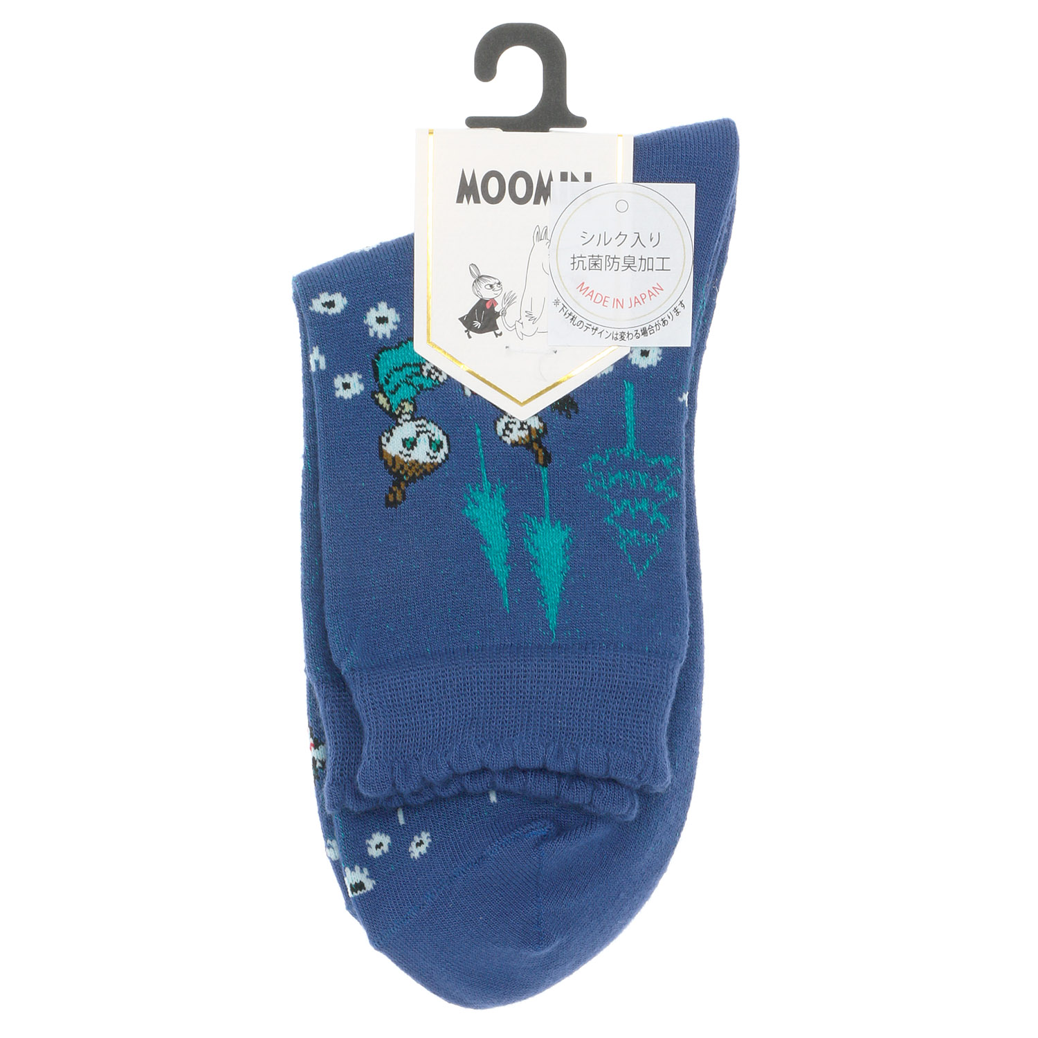 日本製 MOOMINロークルーソックス シルク入り ピクニック柄 - 画像7
