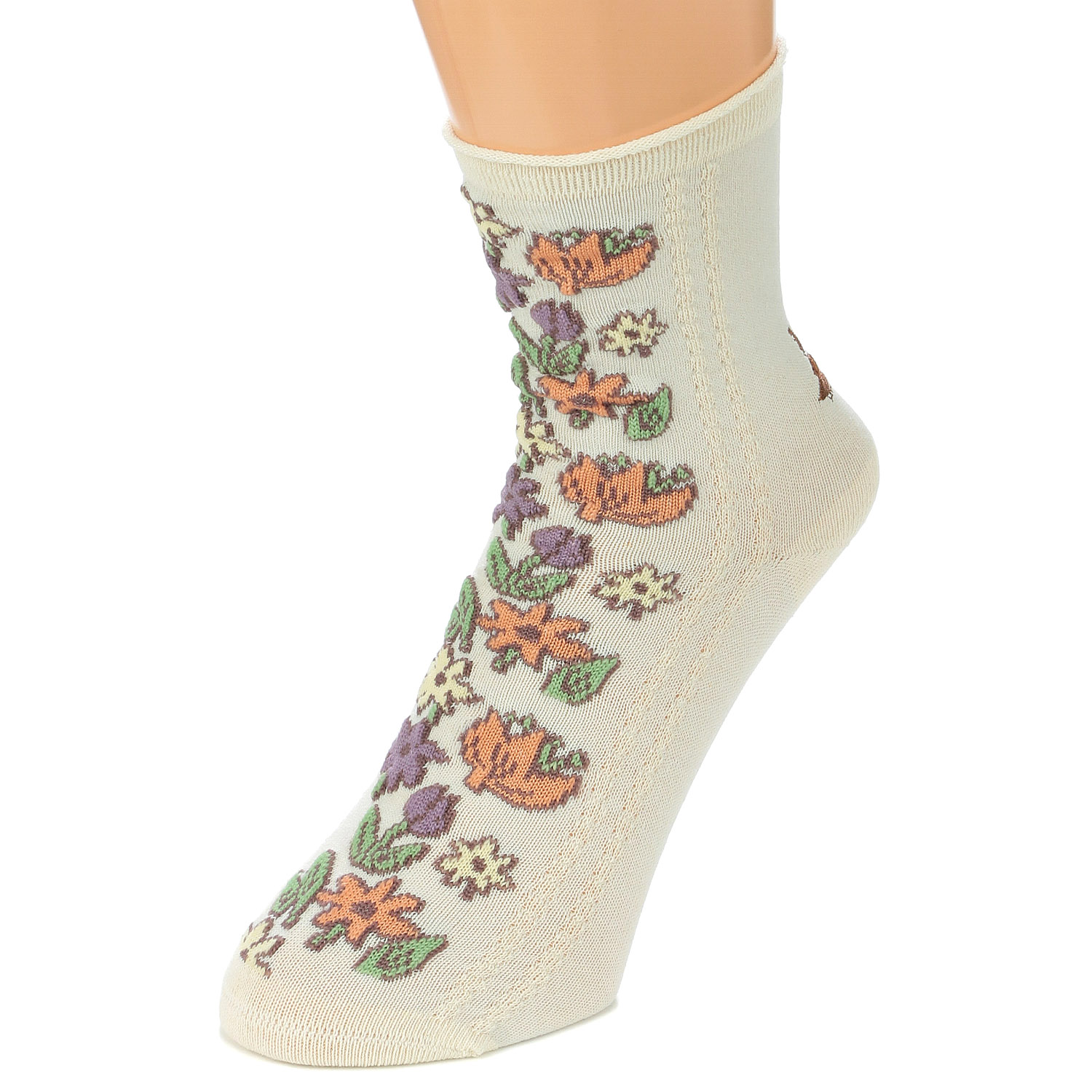 MOOMIN ロークルーソックス シルク入フロントフラワーミイ刺繍【在庫限り】 - 画像3