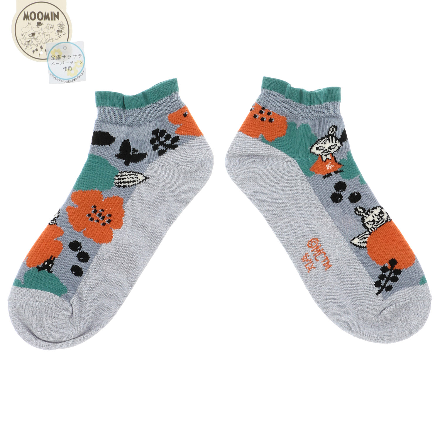 MOOMIN スニーカー丈ソックス 大花ミイ刺繍