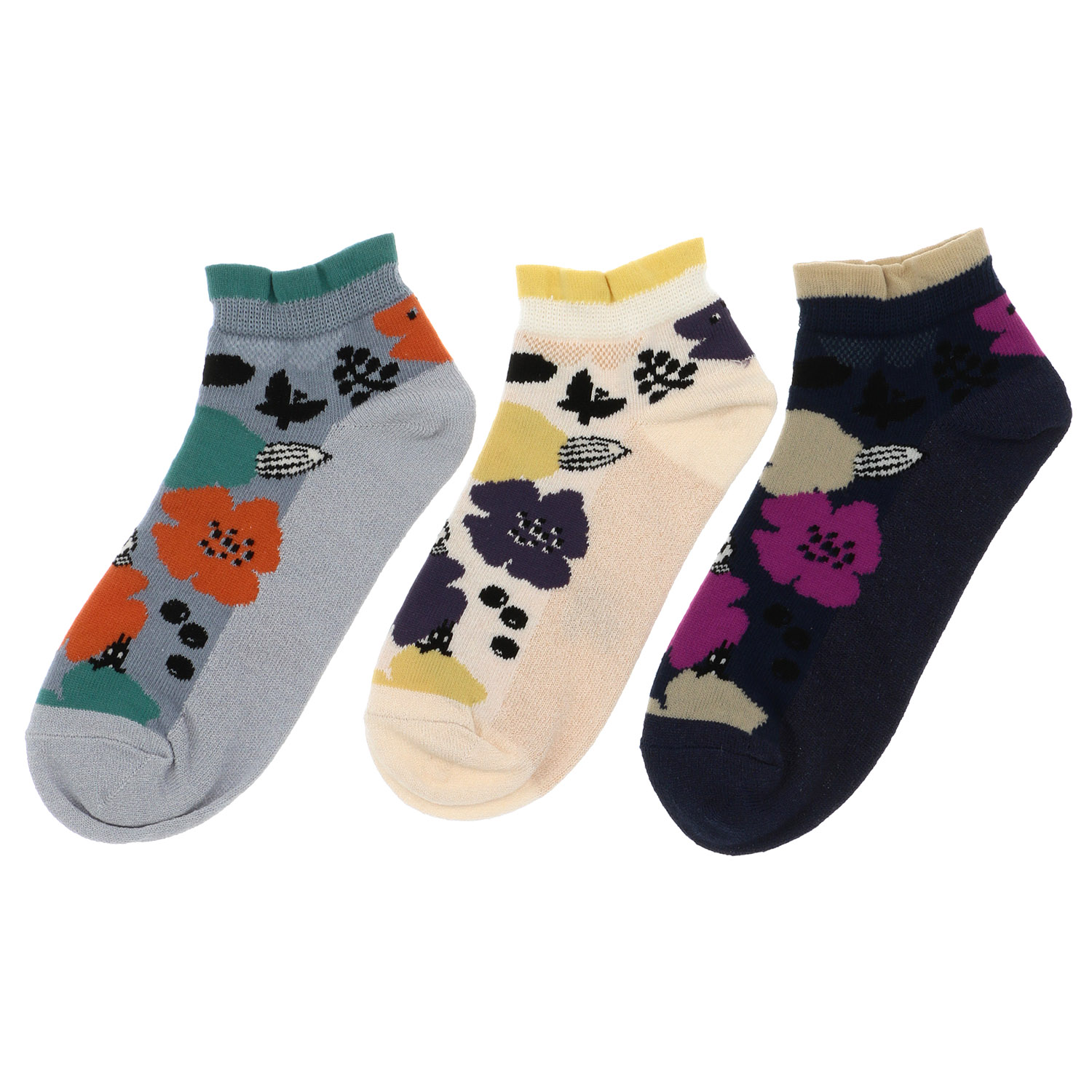 MOOMIN スニーカー丈ソックス 大花ミイ刺繍 - 画像1