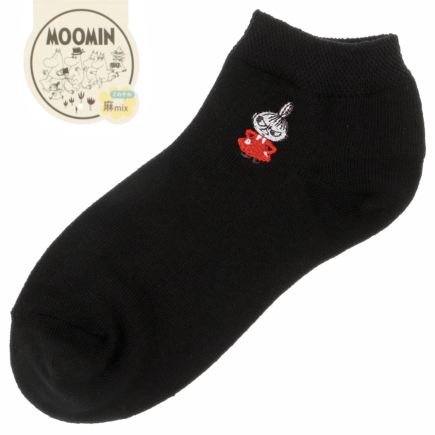 MOOMIN スニーカー丈ソックス 麻入り タックストライプ - 画像2