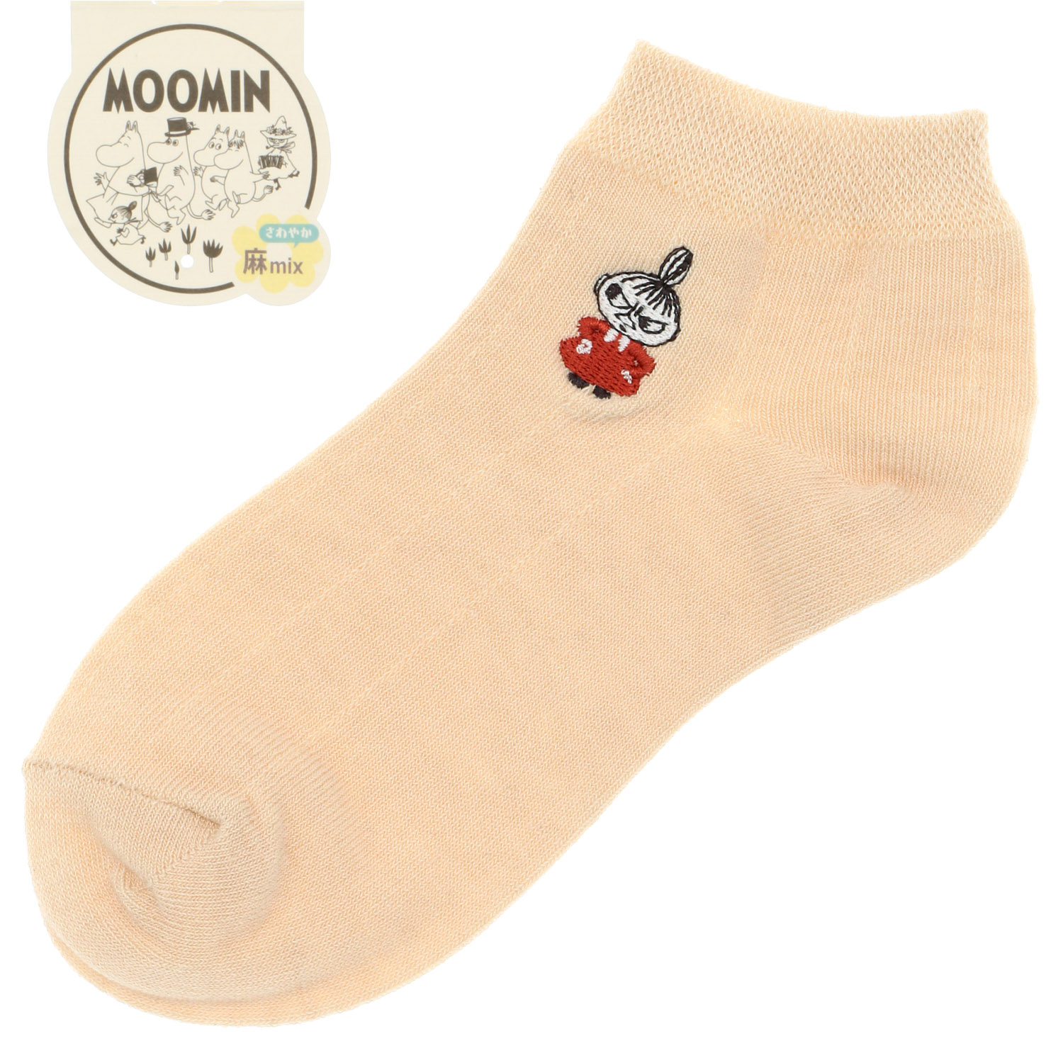 MOOMIN スニーカー丈ソックス 麻入り タックストライプ - 画像3