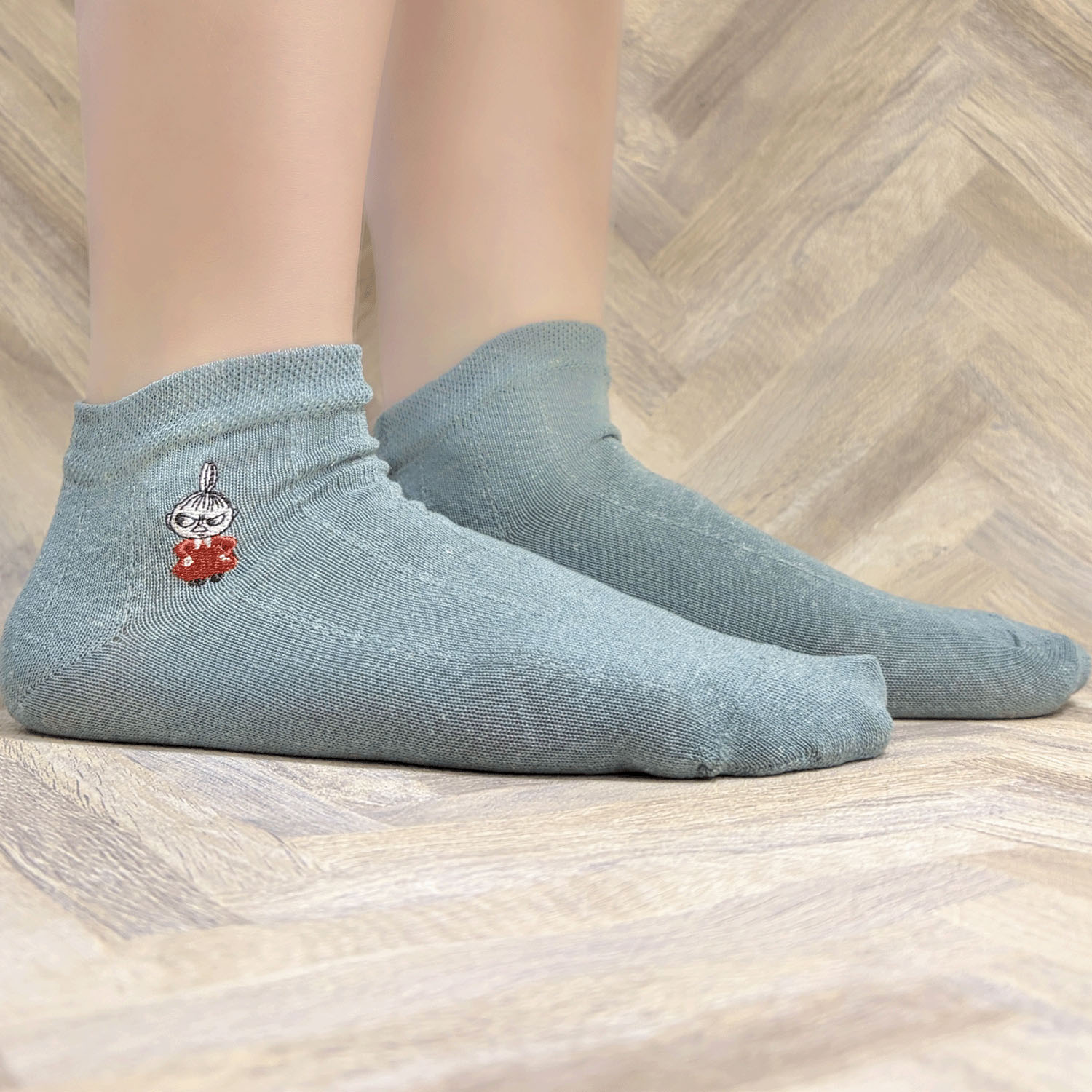 MOOMIN スニーカー丈ソックス 麻入り タックストライプ - 画像7