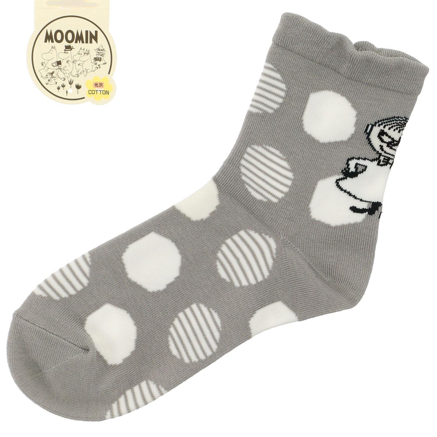 MOOMIN ロークルーソックス ミイドット柄