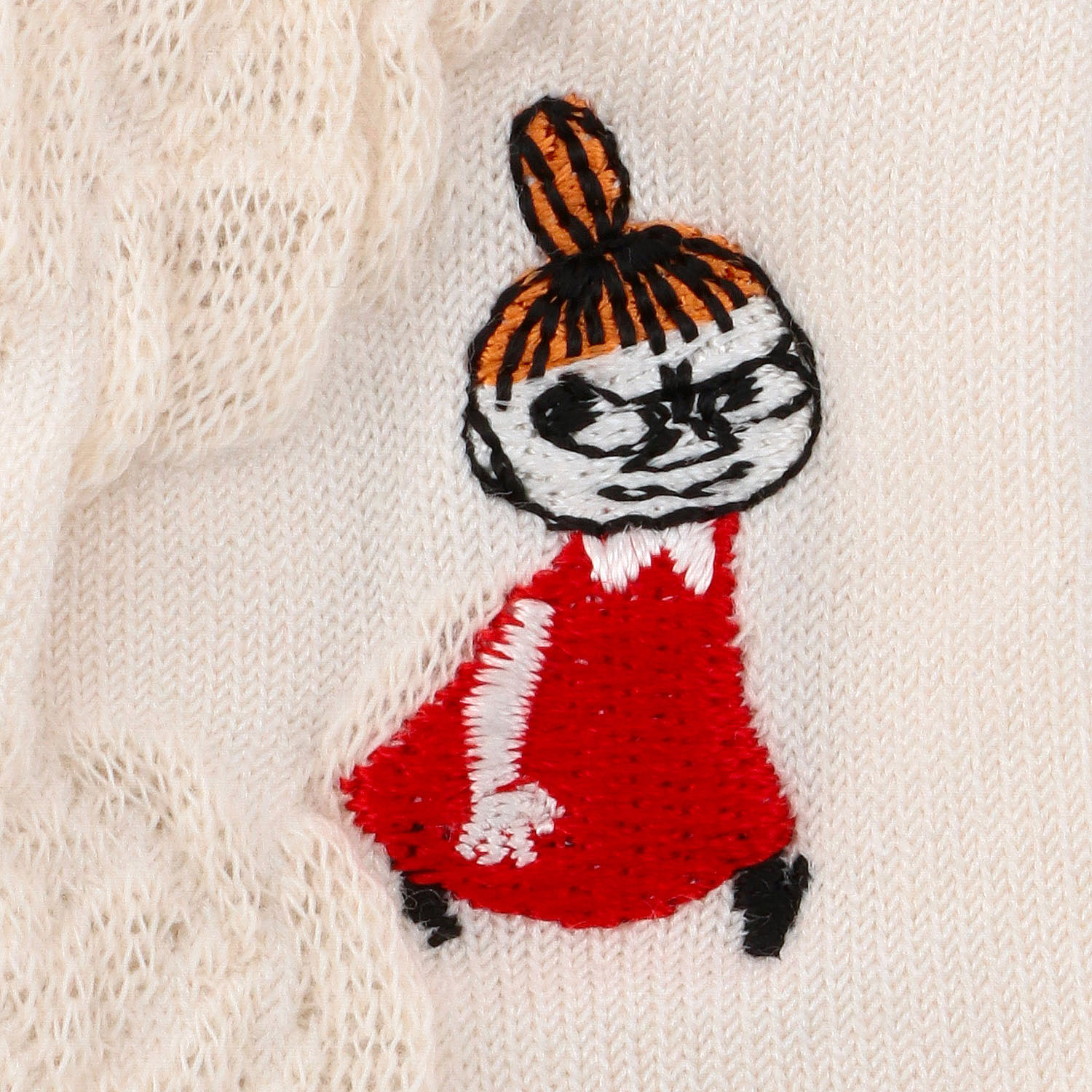 MOOMIN ロークルーソックス バラ柄＋ミイ刺繍 逆スパ - 画像6