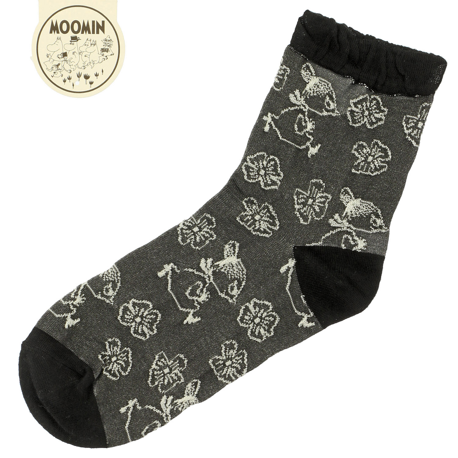 MOOMIN ロークルーソックス ミイとお花柄 逆スパ【在庫限り】 - 画像2