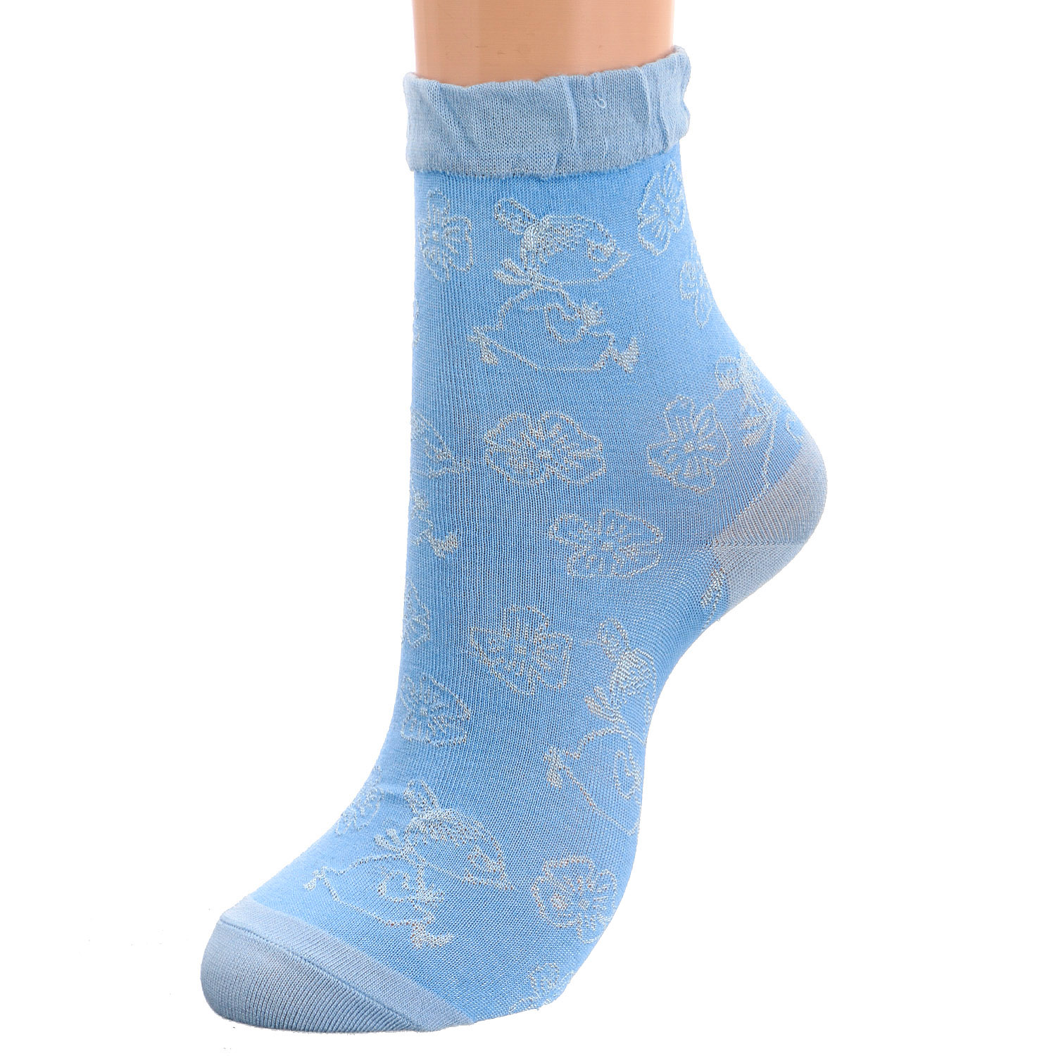 MOOMIN ロークルーソックス ミイとお花柄 逆スパ【在庫限り】 - 画像4