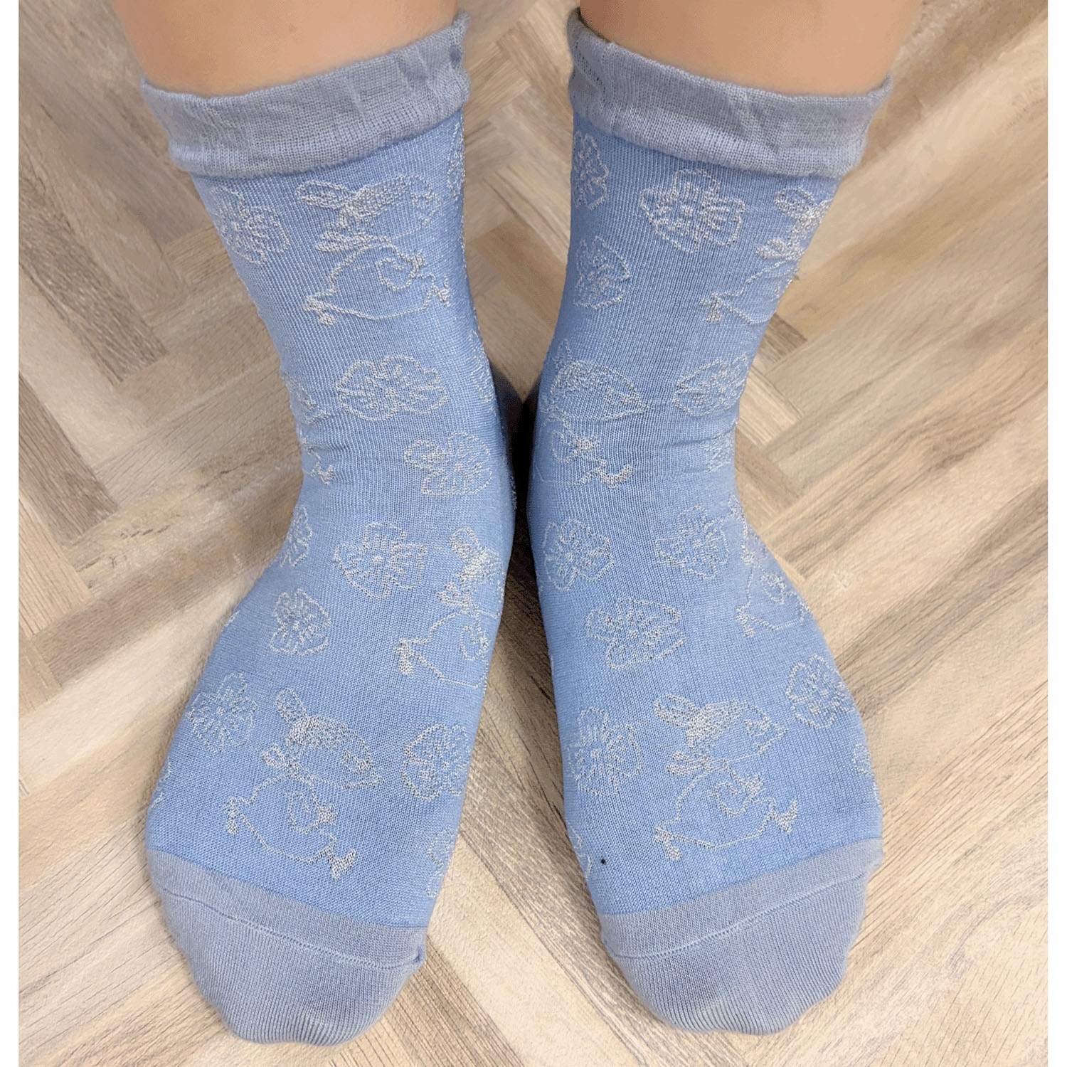 MOOMIN ロークルーソックス ミイとお花柄 逆スパ【在庫限り】 - 画像6