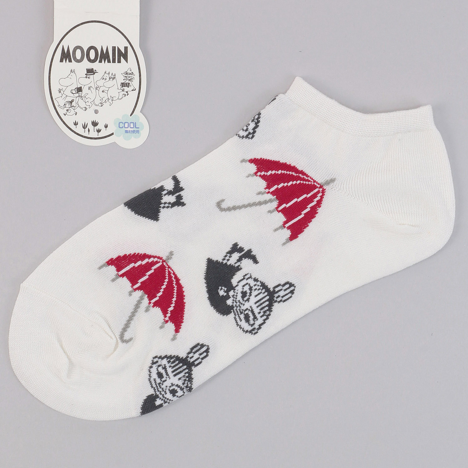 MOOMIN スニーカー丈ソックス 冷感 ミイと傘【在庫限り】 - 画像3