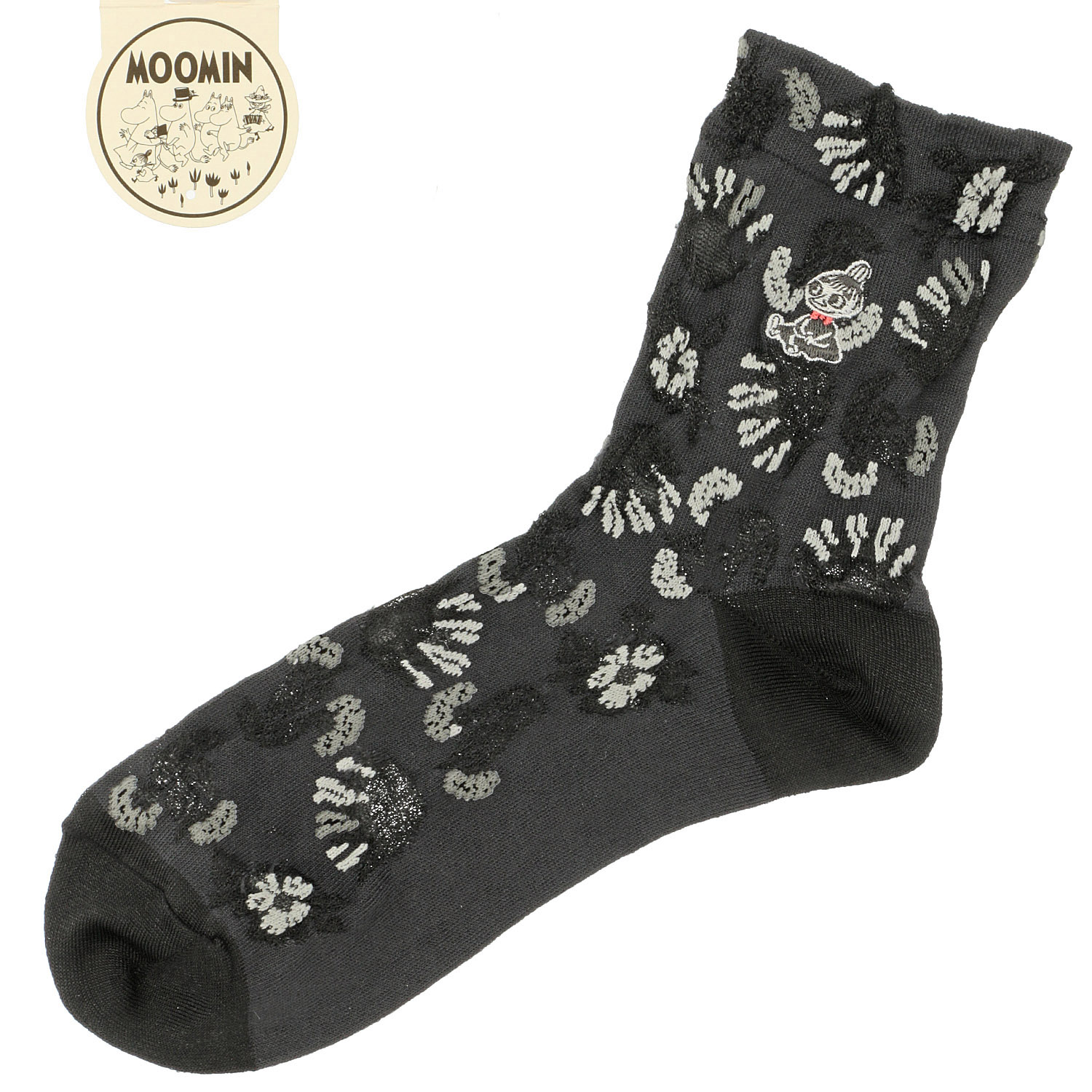 MOOMIN ロークルーソックス 花柄ミイ刺繍 - 画像5
