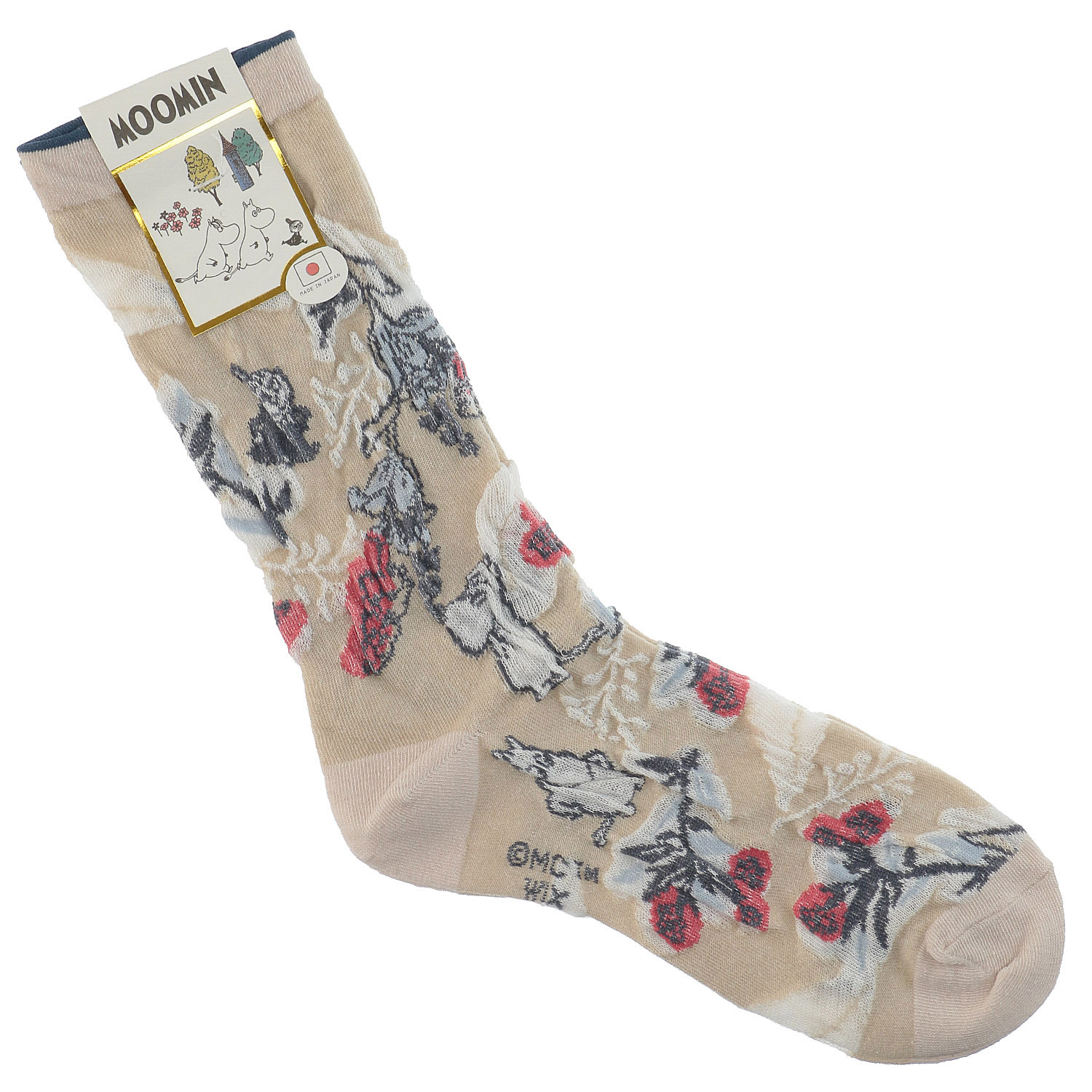 日本製 MOOMINクルーソックス 逆スパミイ植物柄【在庫限り】 - 画像2
