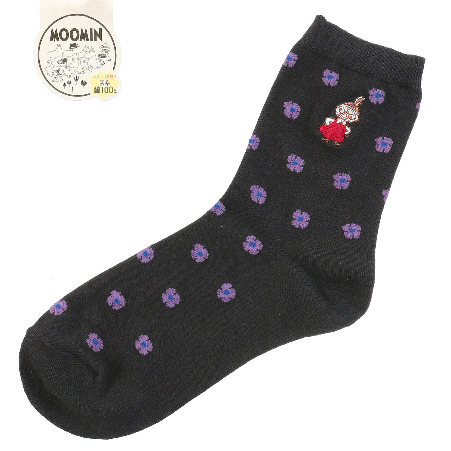 MOOMIN ロークルーソックス 小花柄ミイ刺繍【在庫限り】 - 画像2