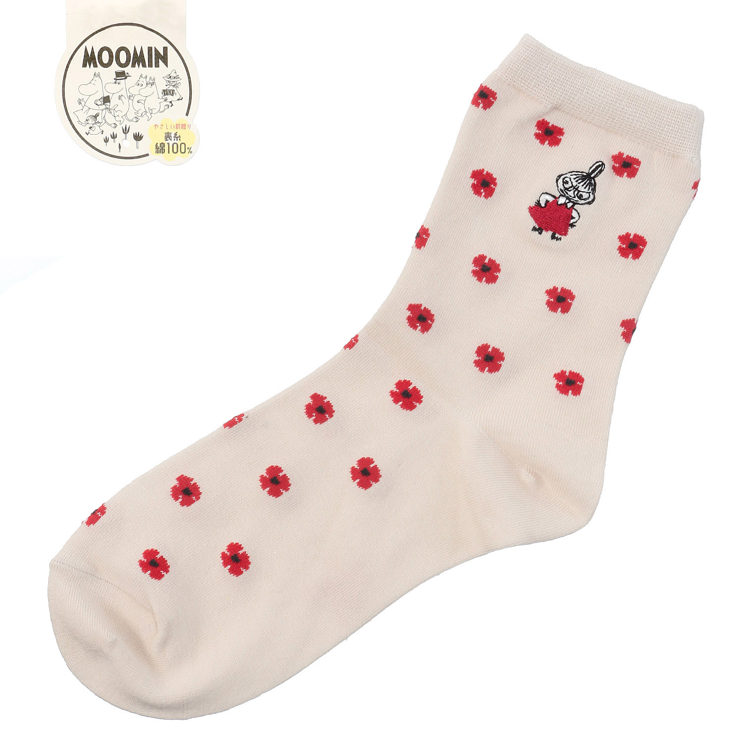 MOOMIN ロークルーソックス 小花柄ミイ刺繍【在庫限り】 - 画像3