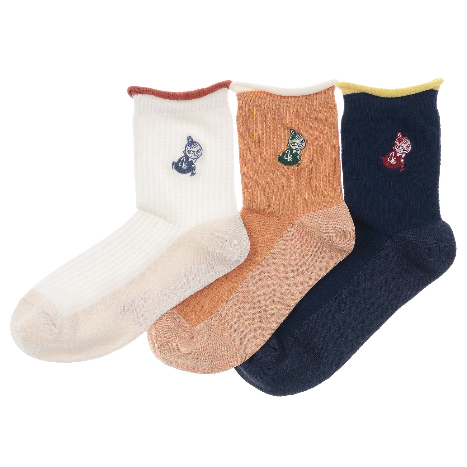 MOOMIN ロークルーソックス サーマル風ミイ刺繍【在庫限り】
