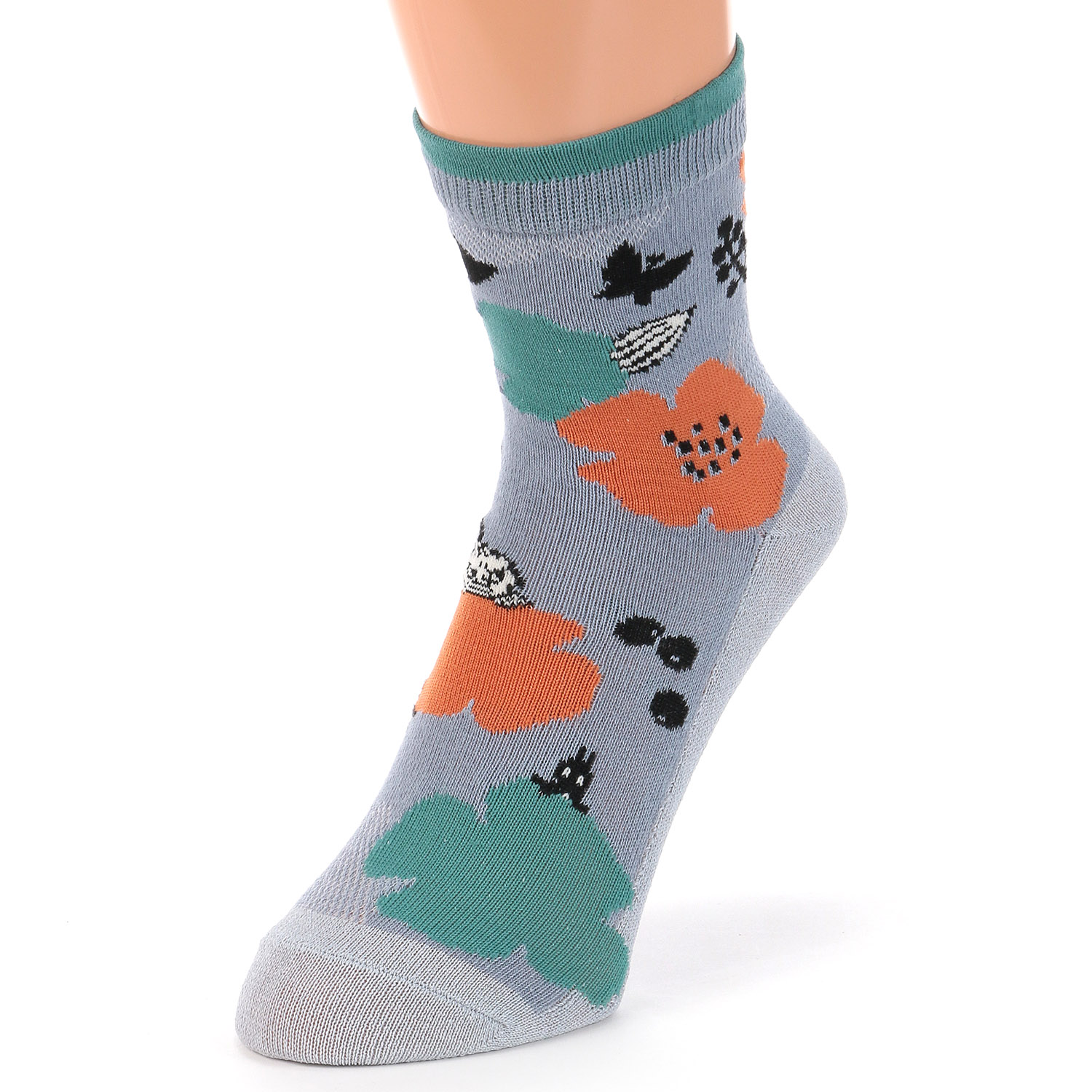 MOOMIN ロークルーソックス 大花ミイ刺繍 - 画像3